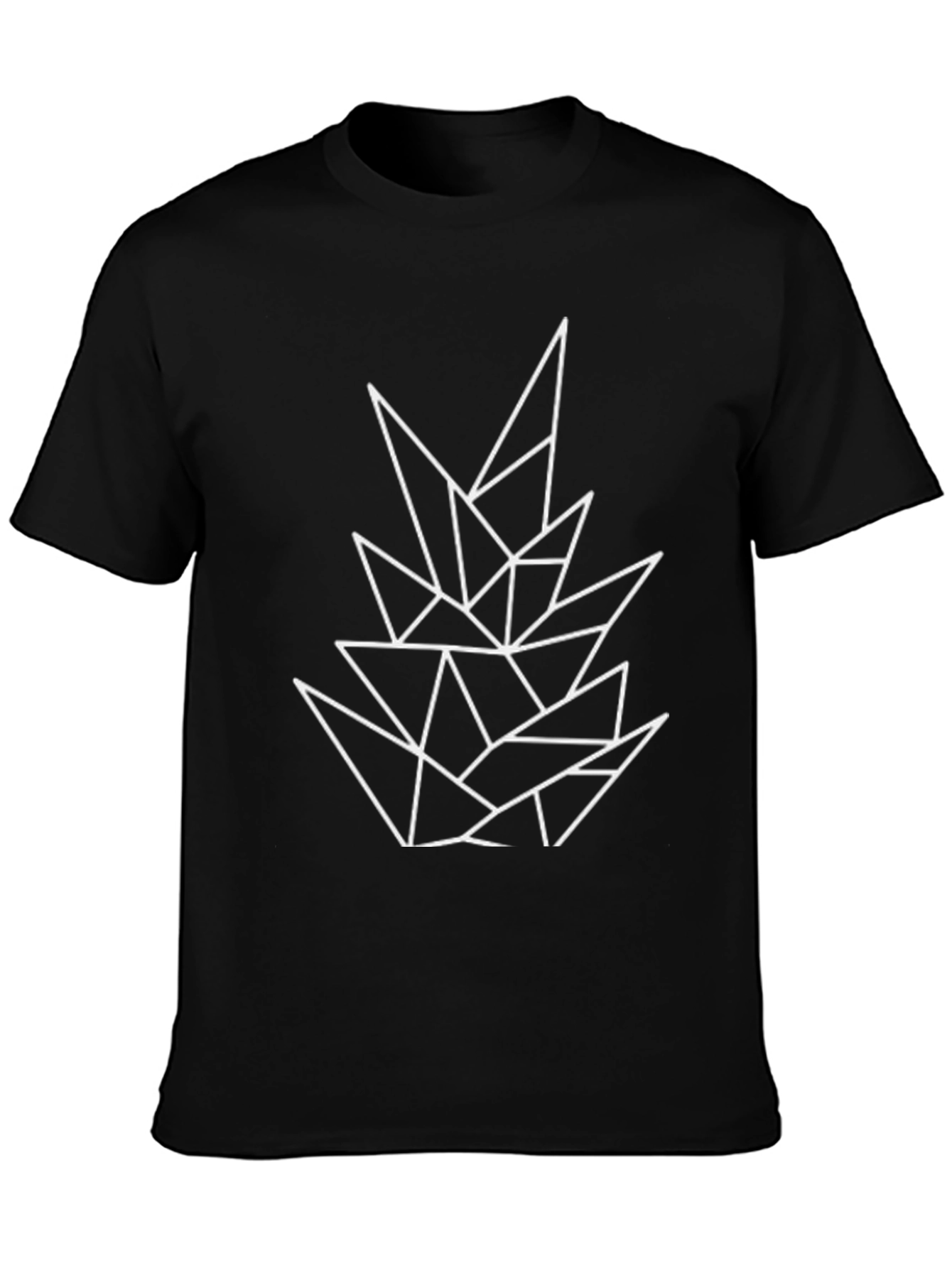 Geometric Design Black Tee