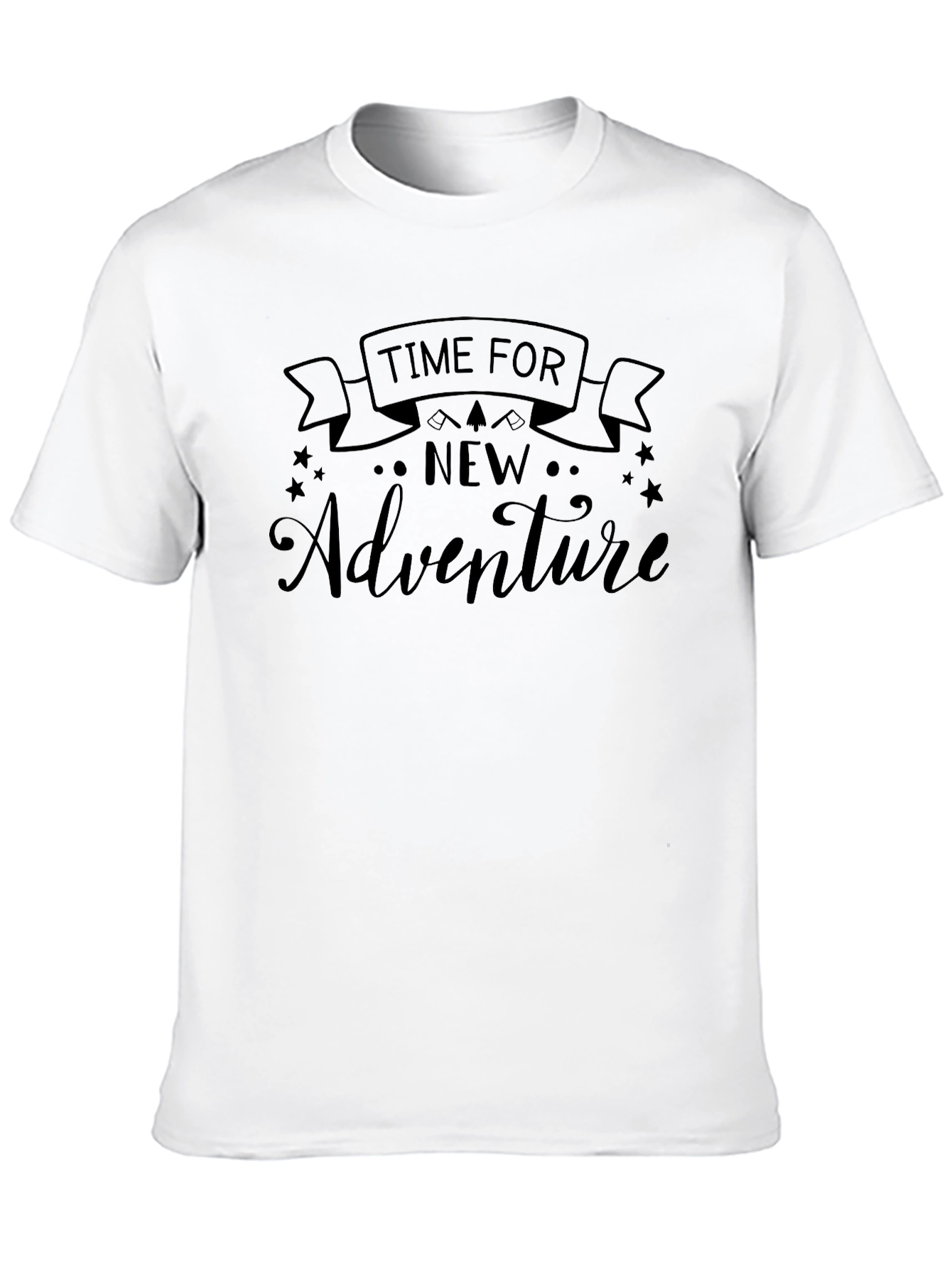 Time for New Adventure Black Graphic Tee