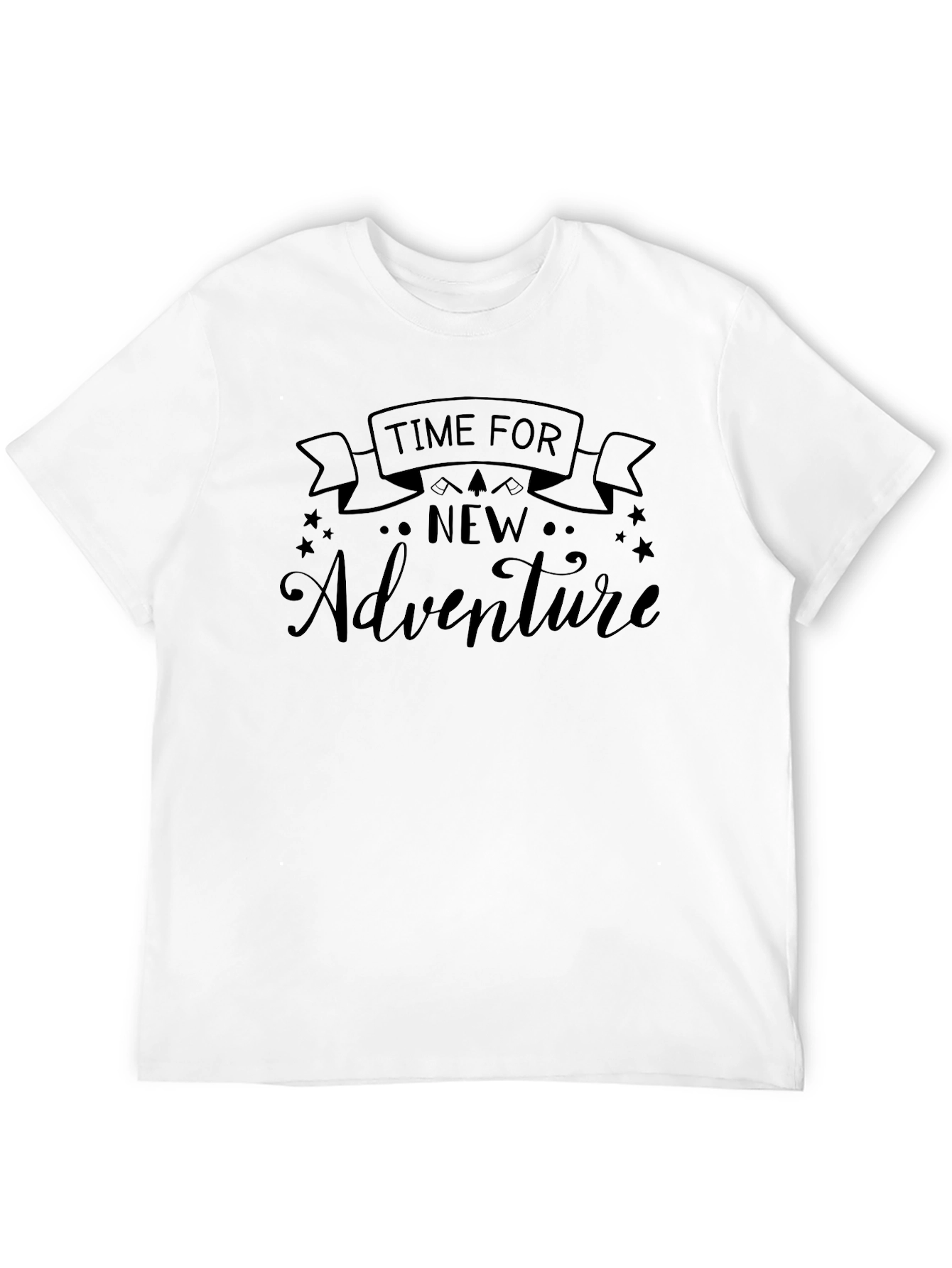 Time for New Adventure Black Graphic Tee