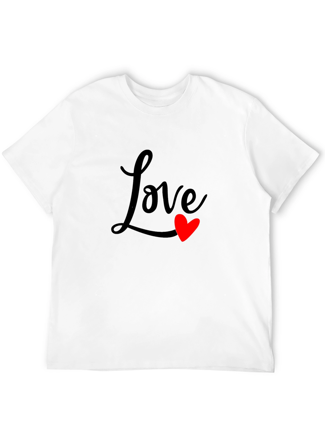 Love Heart Graphic Black T-Shirt