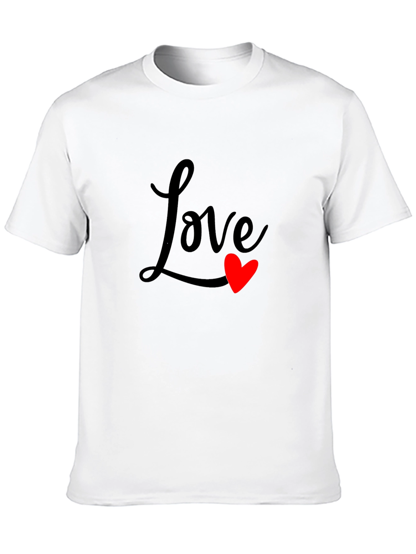 Love Heart Graphic Black T-Shirt