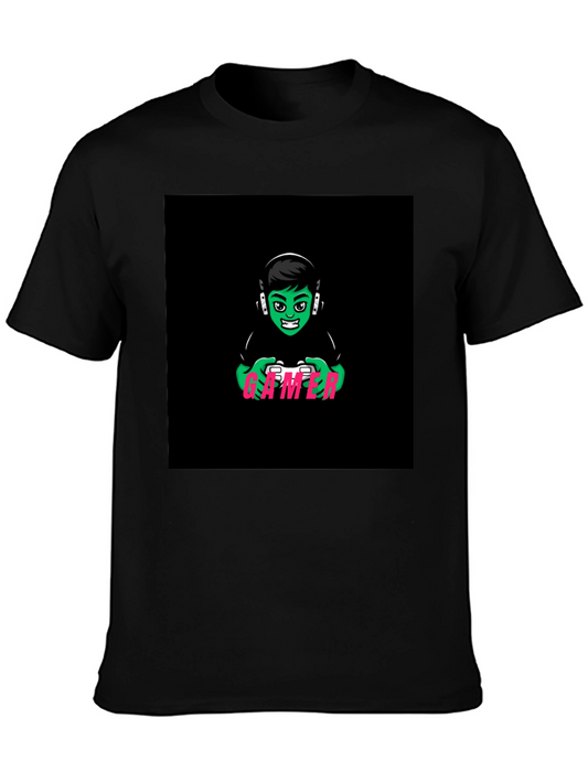 Gamer Graphic T-Shirt - Black Cotton Tee