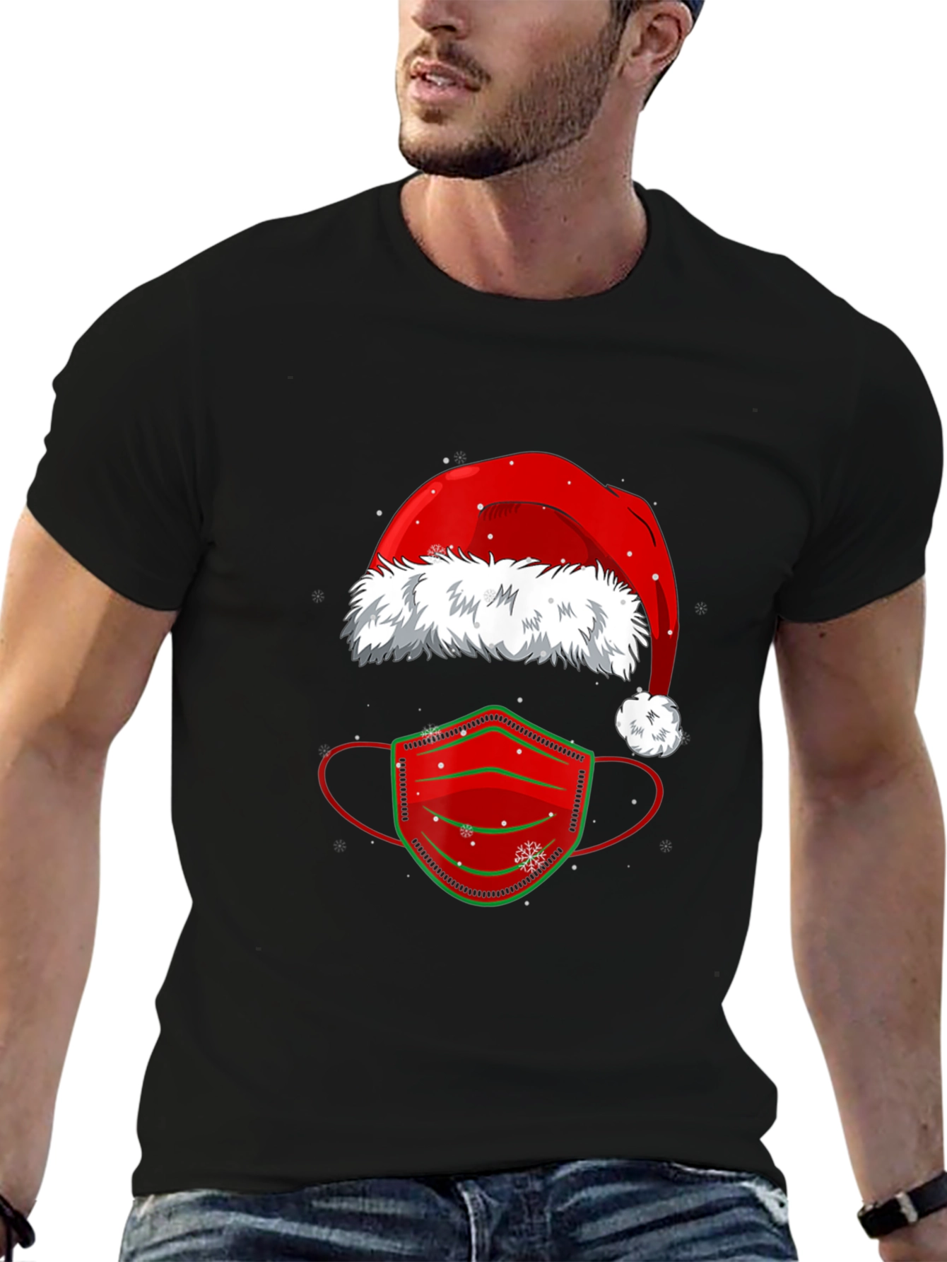 Festive Holiday Face Mask T-Shirt