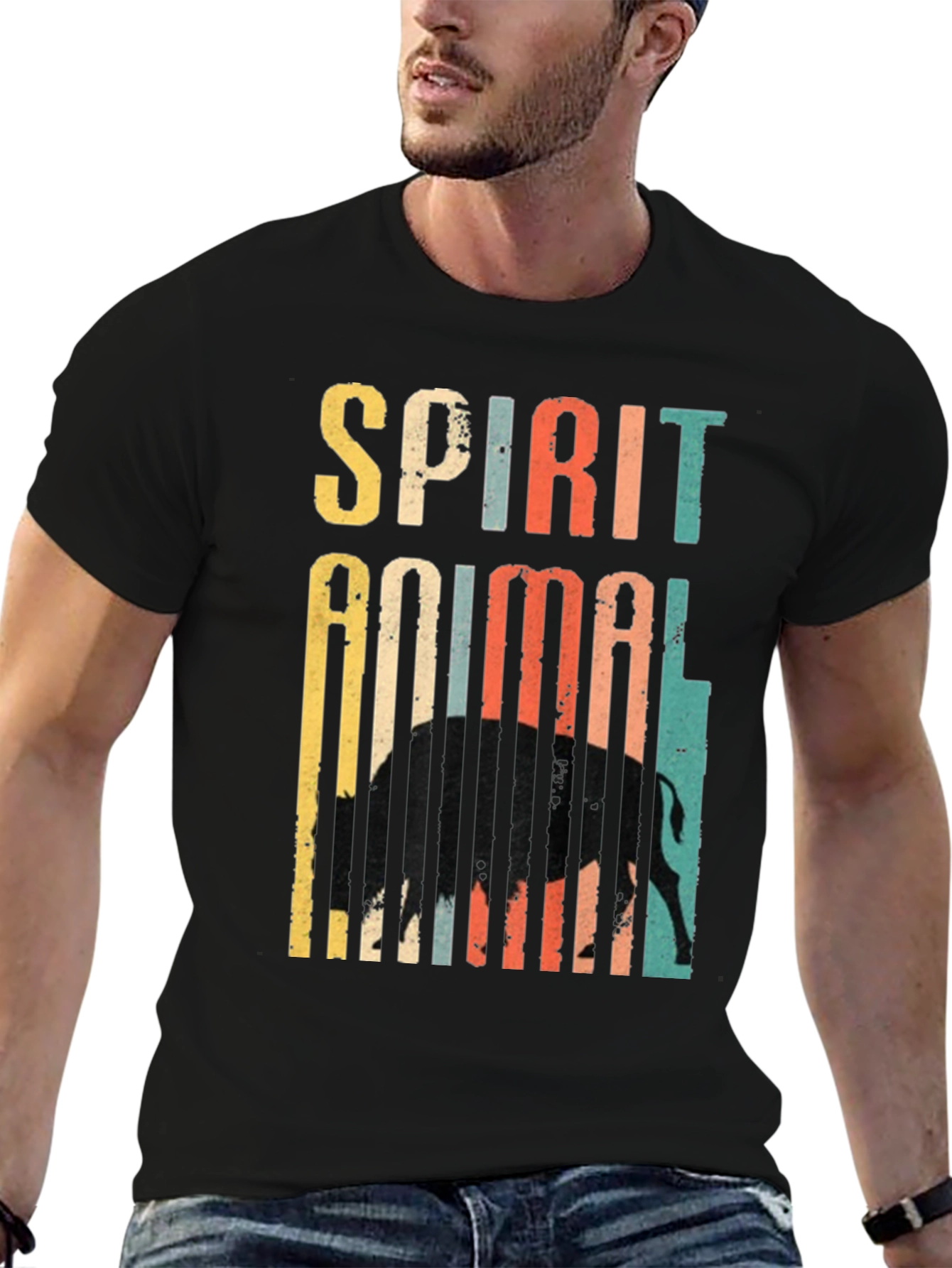 Spirit Animal Buffalo Retro T-Shirt