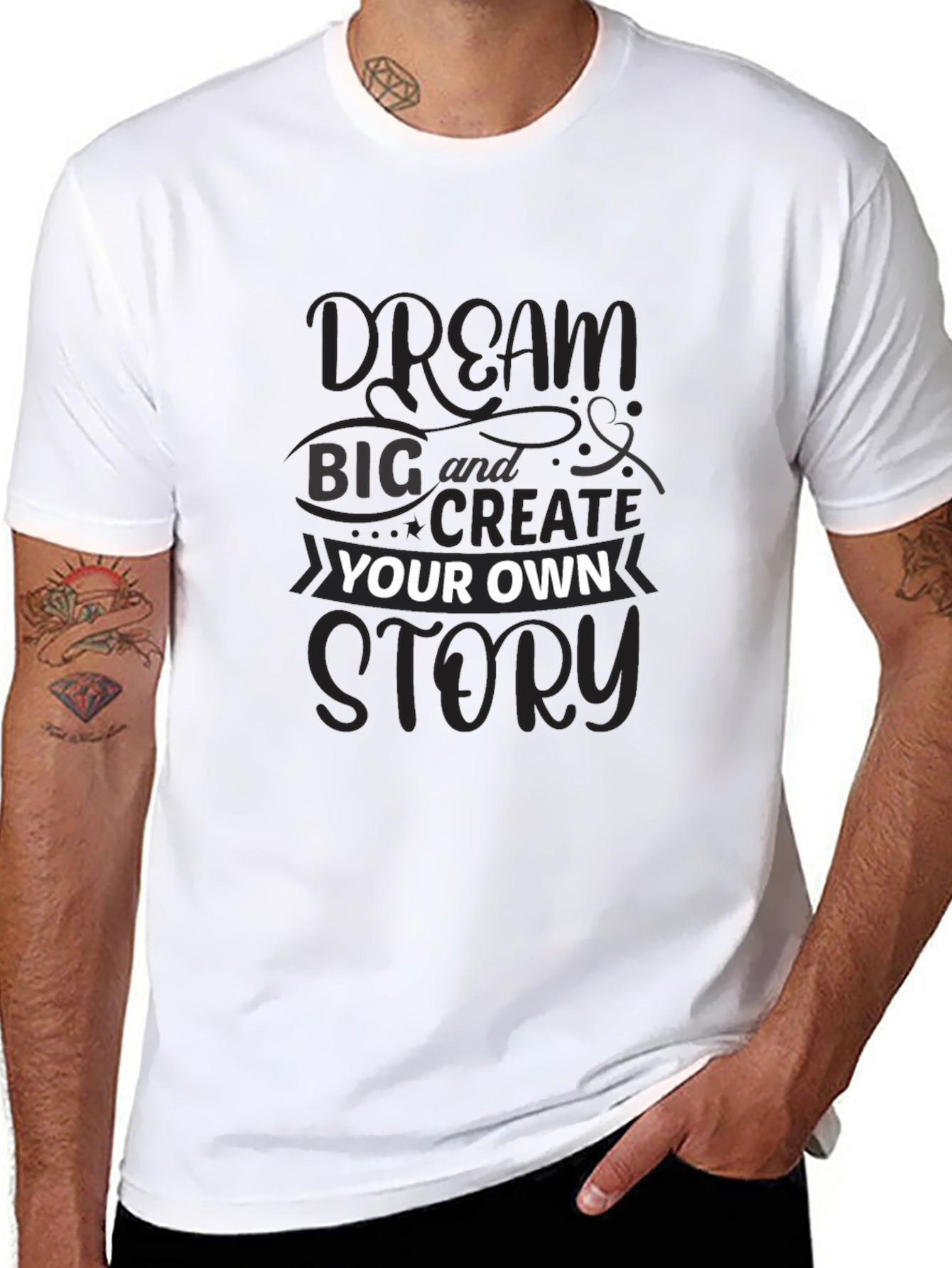 Dream Big Graphic Tee - Black Cotton T-Shirt