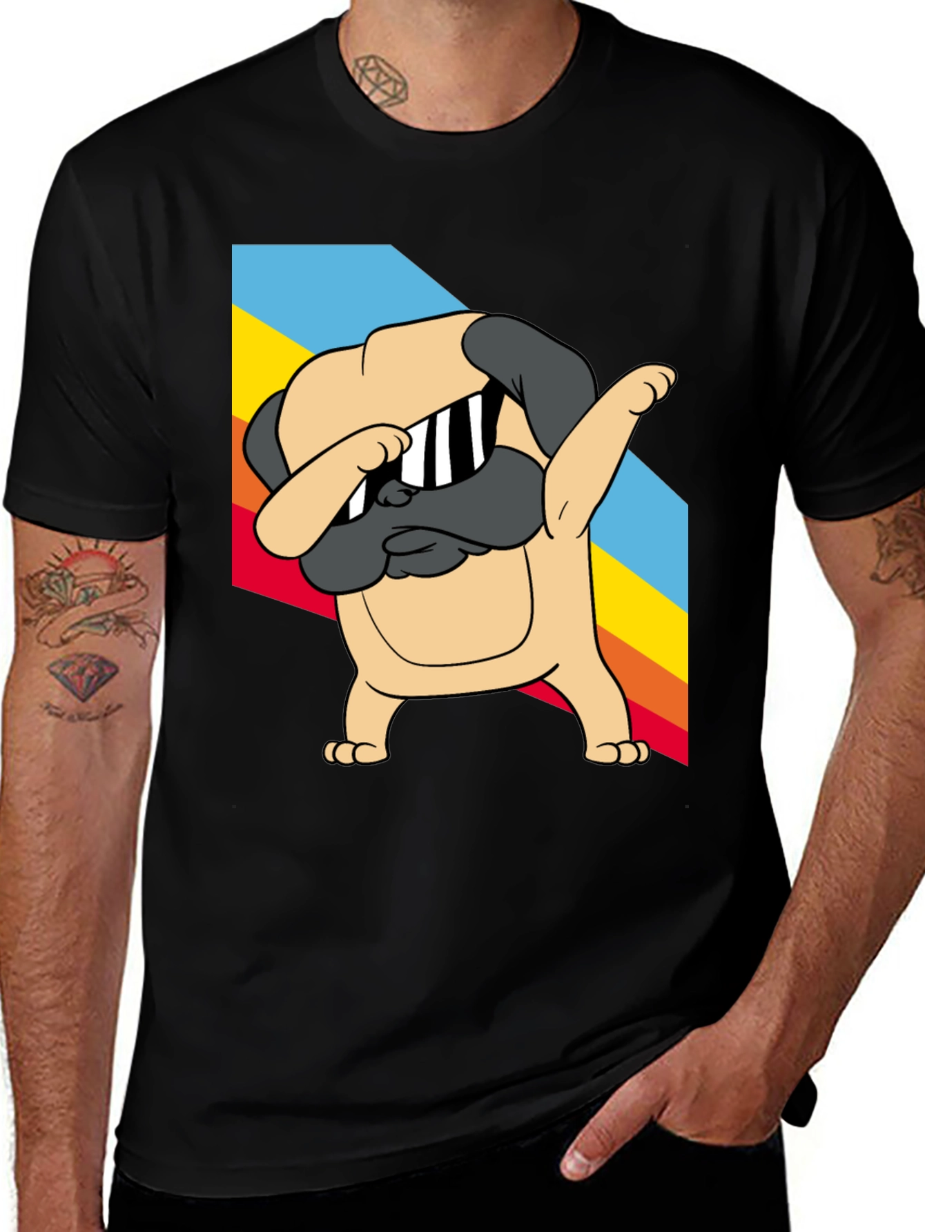 Dabbing Pug Graphic Tee