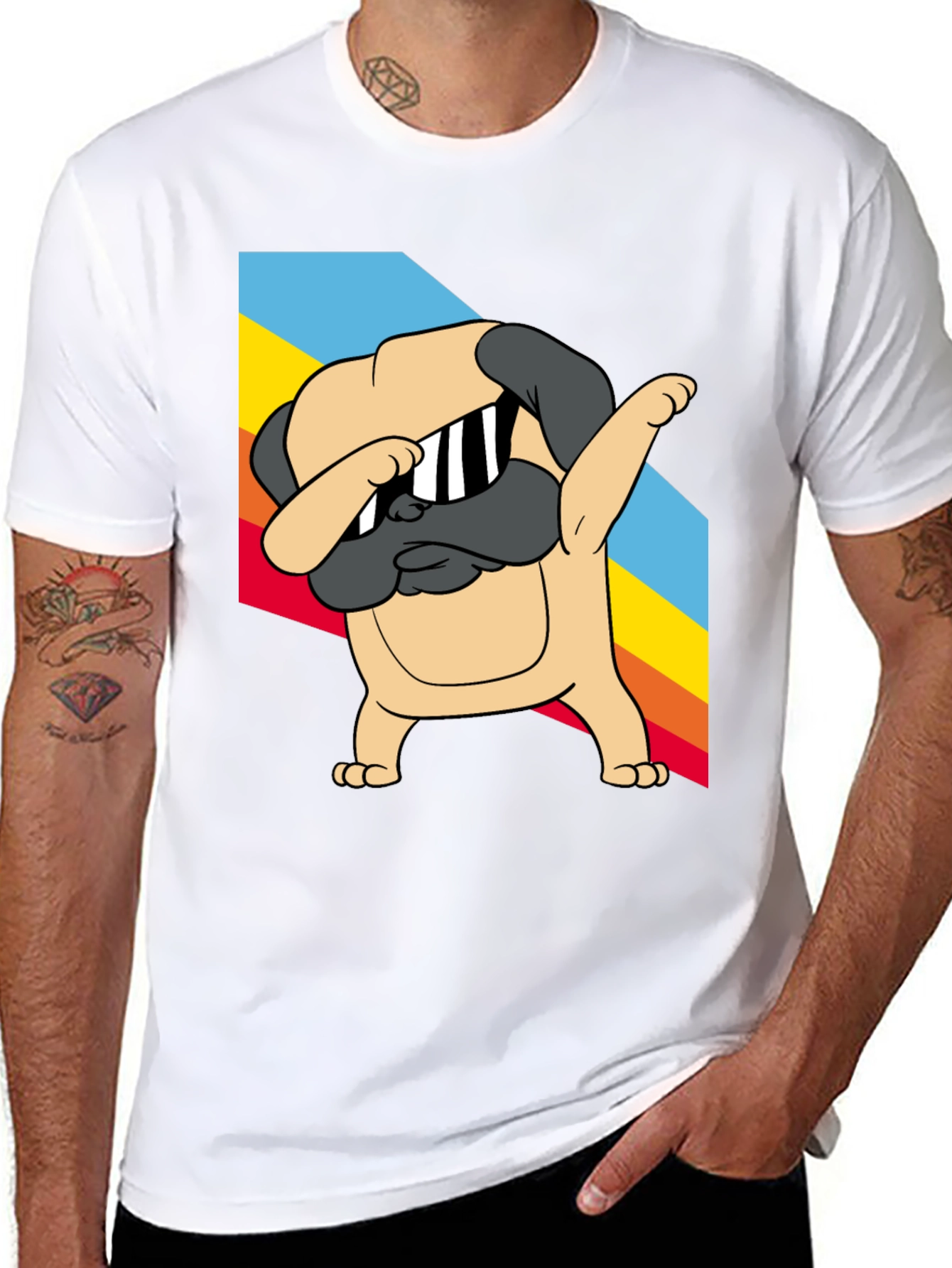 Dabbing Pug Graphic Tee