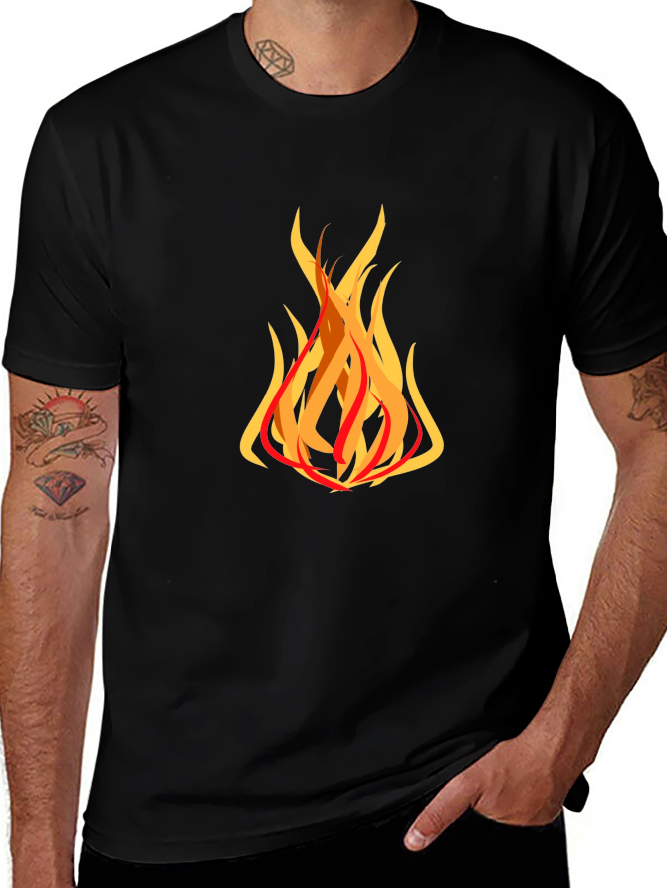 Flame Graphic Black T-Shirt