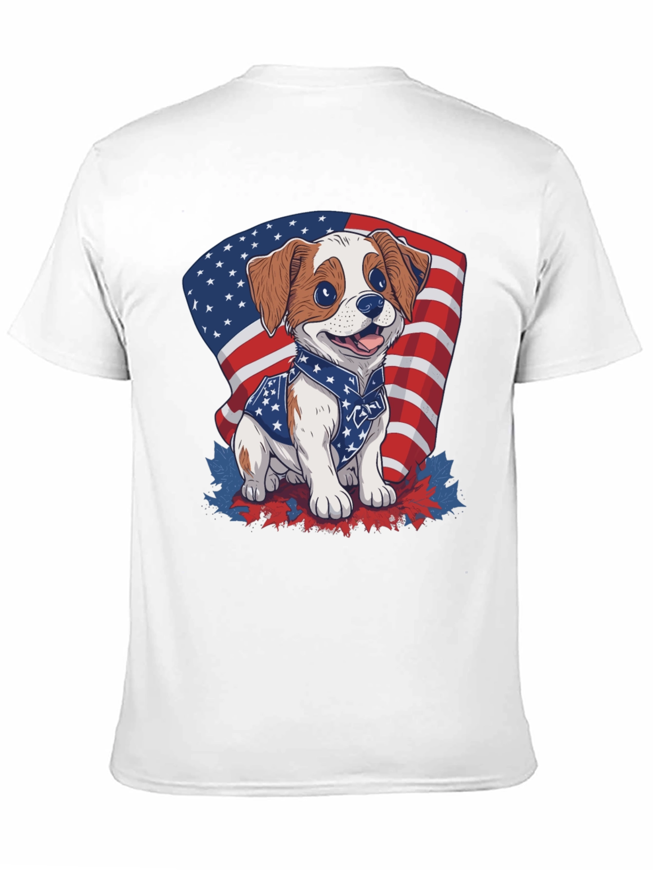 Patriotic Puppy T-Shirt: American Flag Dog Design