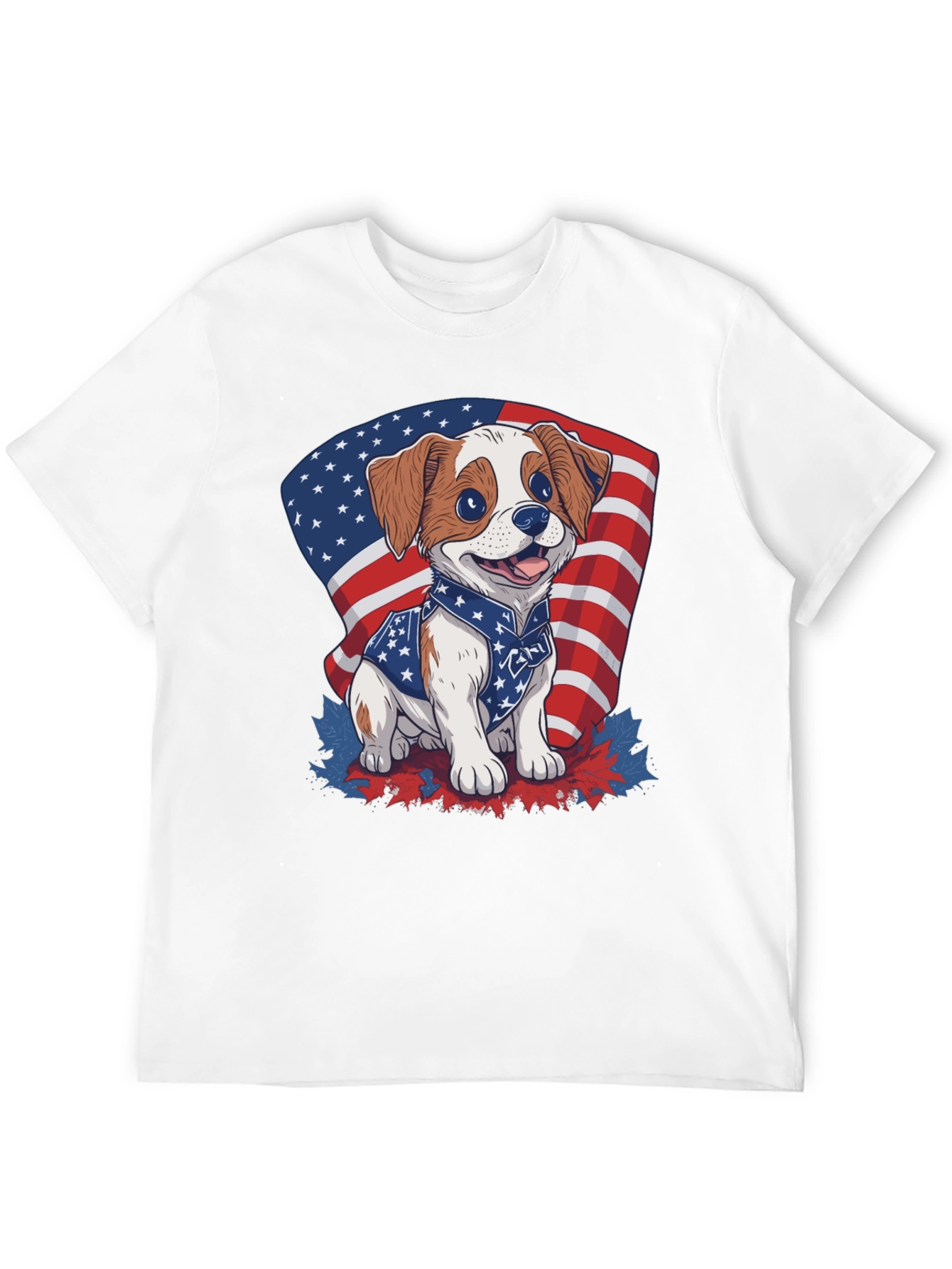 Patriotic Puppy T-Shirt: American Flag Dog Design