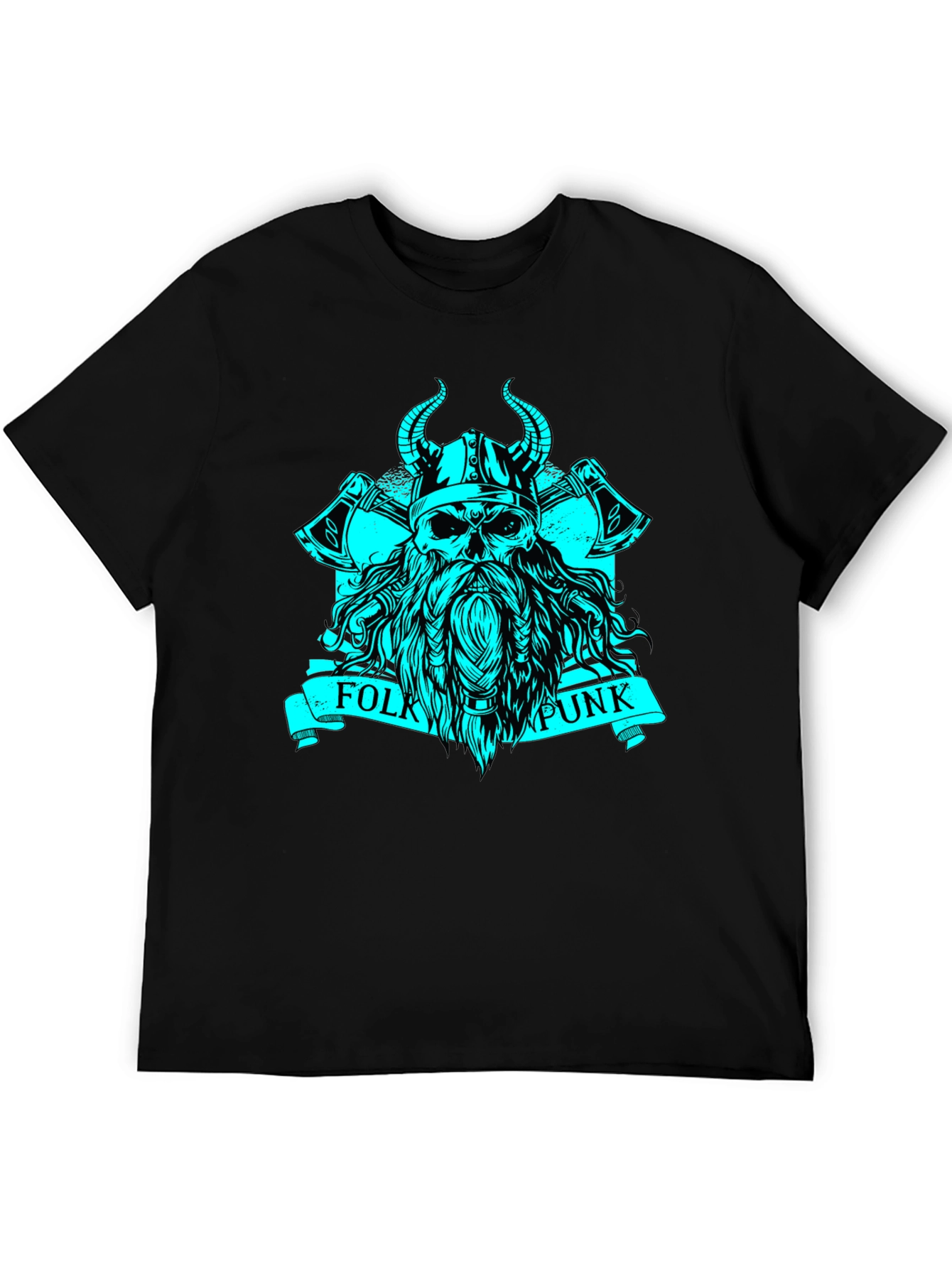 Folk Punk Viking Skull Graphic Tee