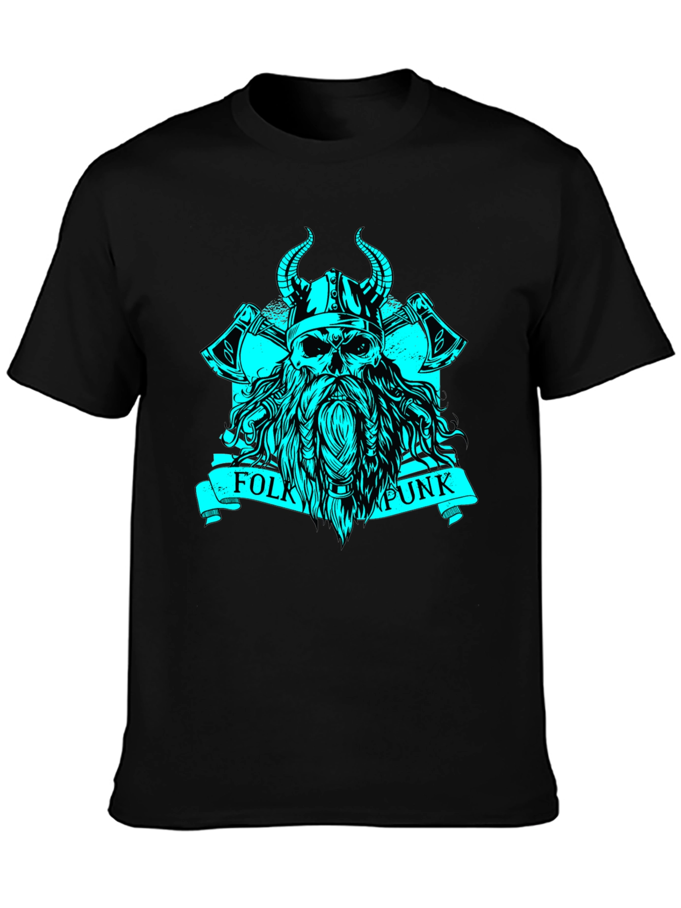 Folk Punk Viking Skull Graphic Tee