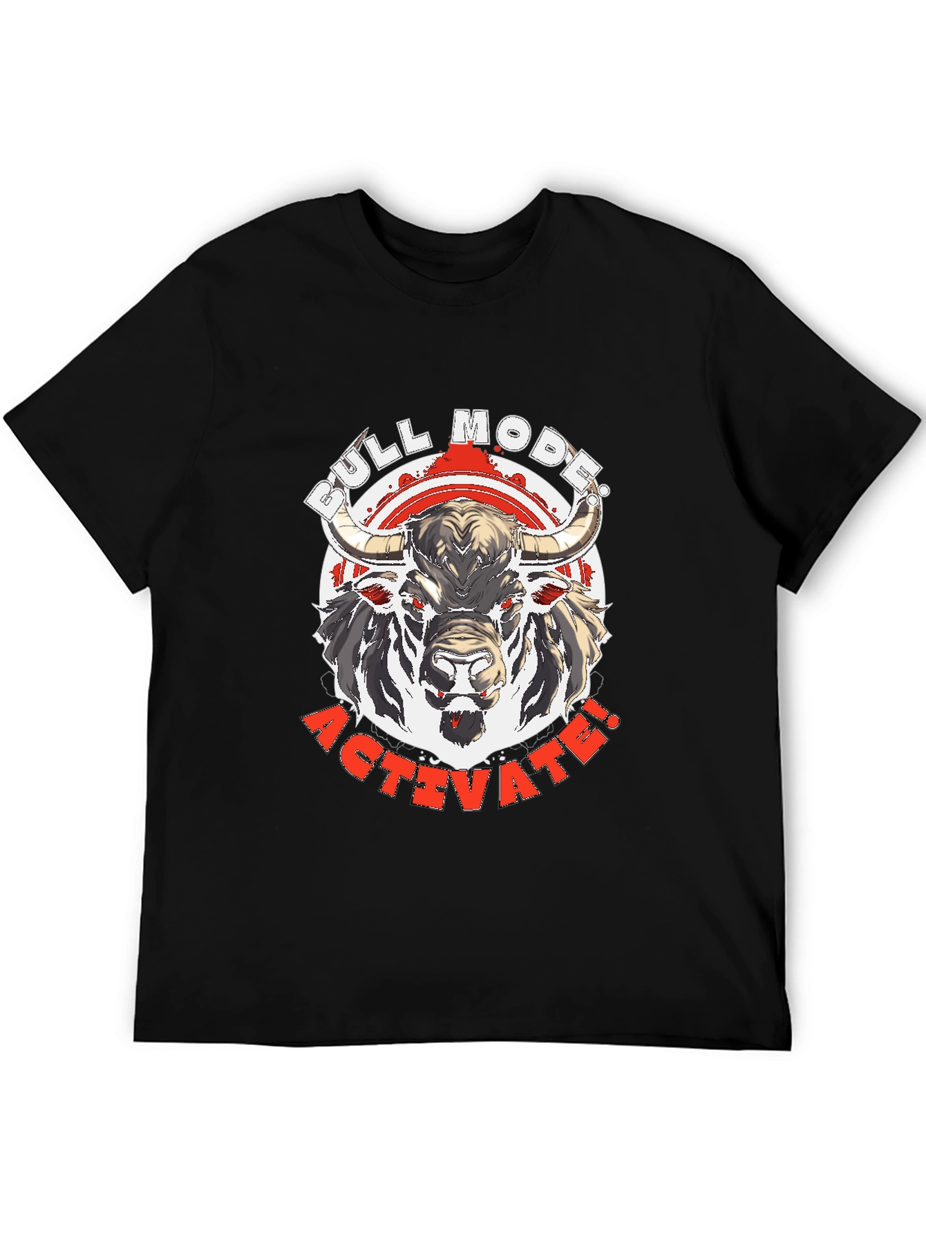 Bull Mode Activate Graphic Tee - Black Cotton T-Shirt