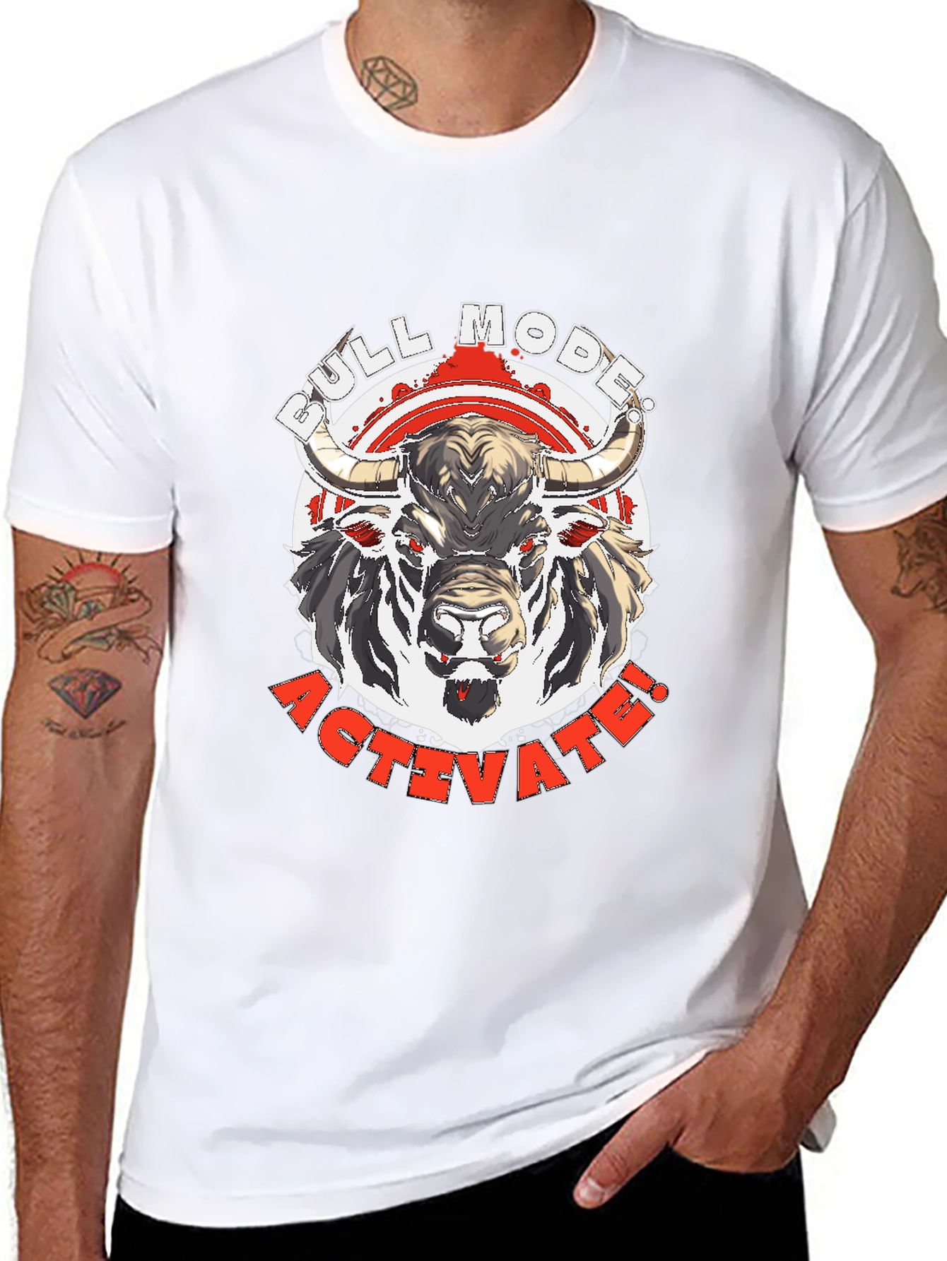 Bull Mode Activate Graphic Tee - Black Cotton T-Shirt
