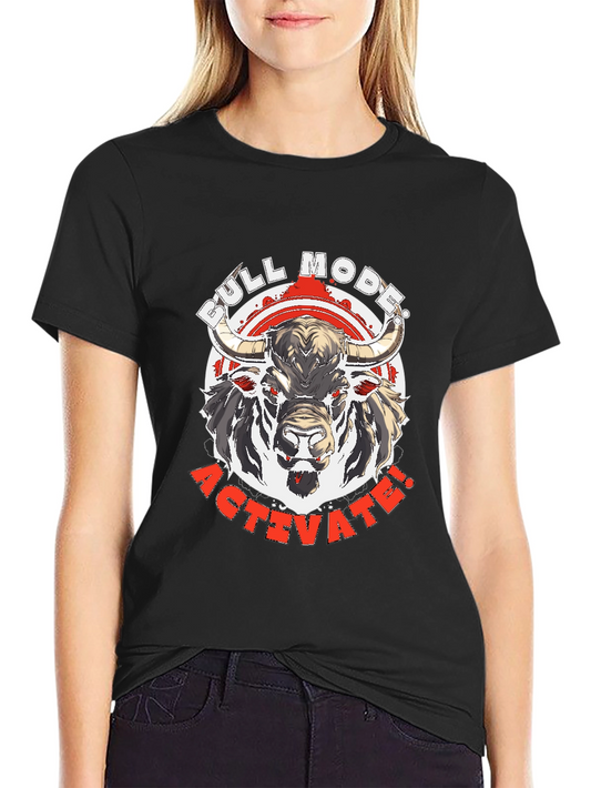 Bull Mode Activate Graphic Tee - Black Cotton T-Shirt