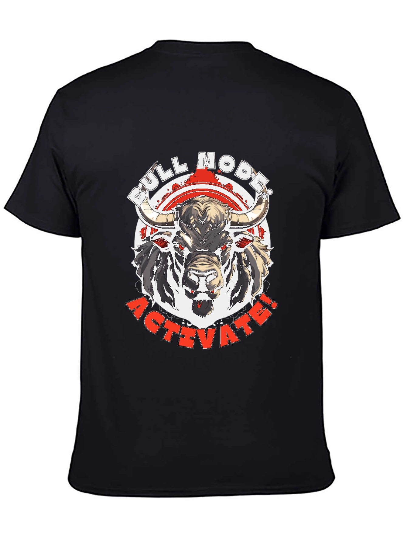 Bull Mode Activate Graphic Tee - Black Cotton T-Shirt