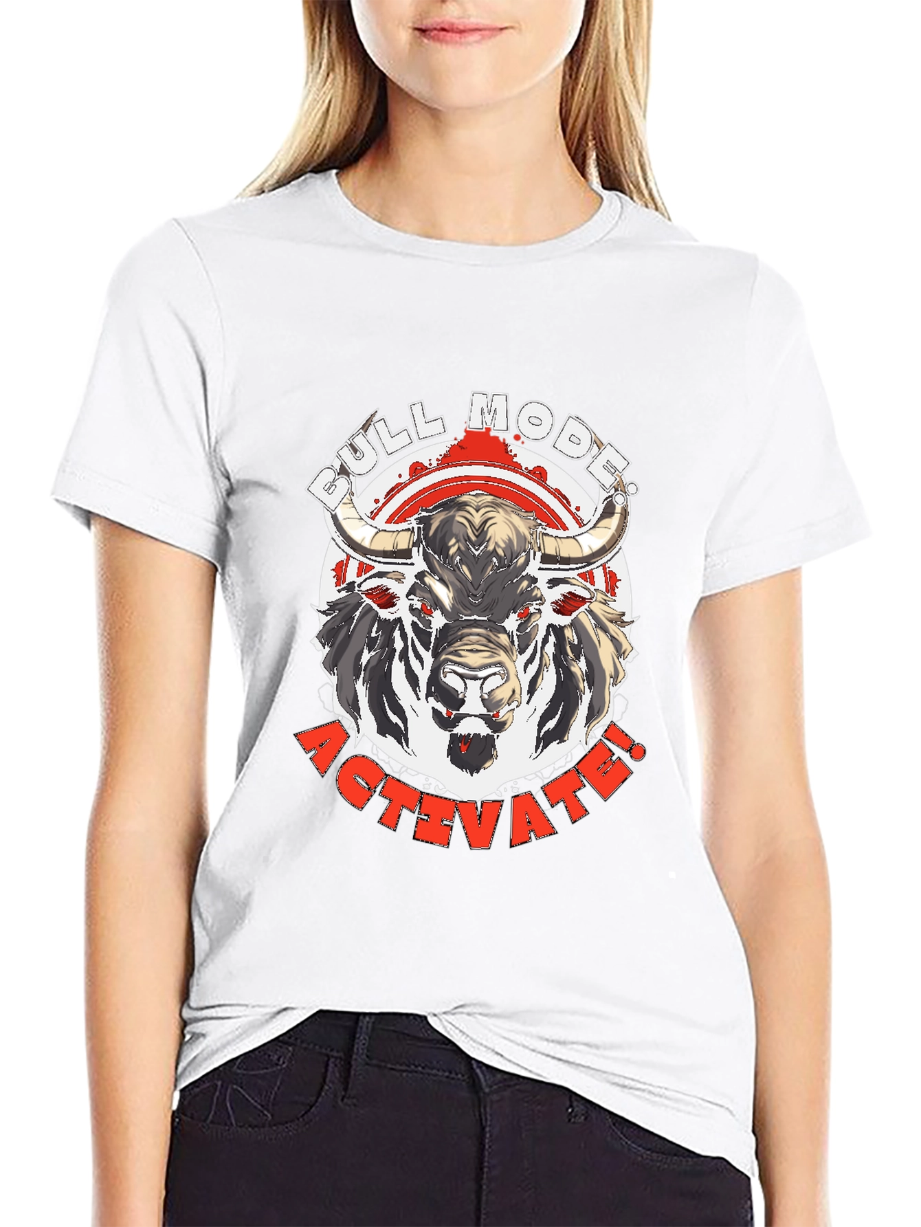 Bull Mode Activate Graphic Tee - Black Cotton T-Shirt