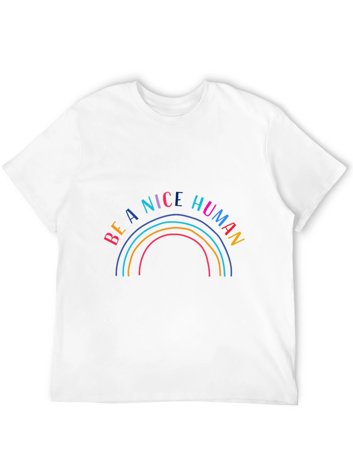 Be a Nice Human Rainbow Graphic Tee - Black