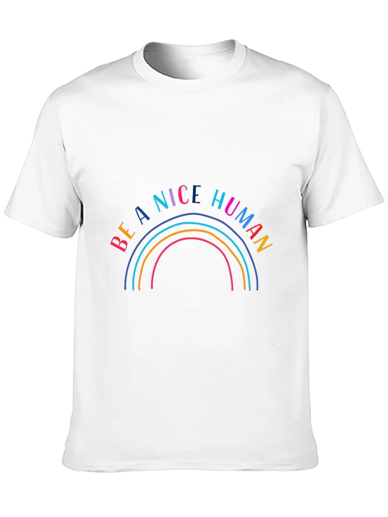 Be a Nice Human Rainbow Graphic Tee - Black