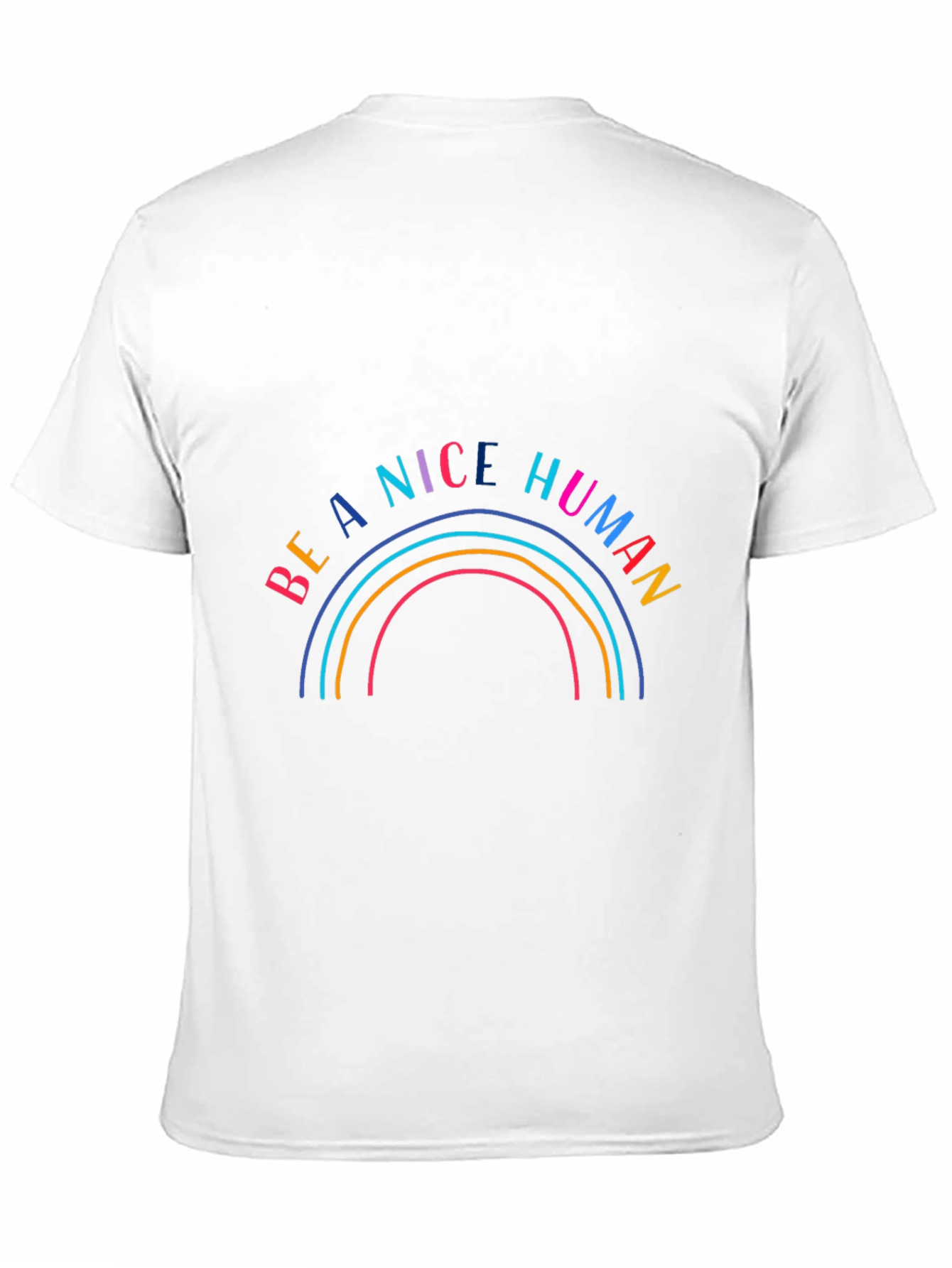 Be a Nice Human Rainbow Graphic Tee - Black