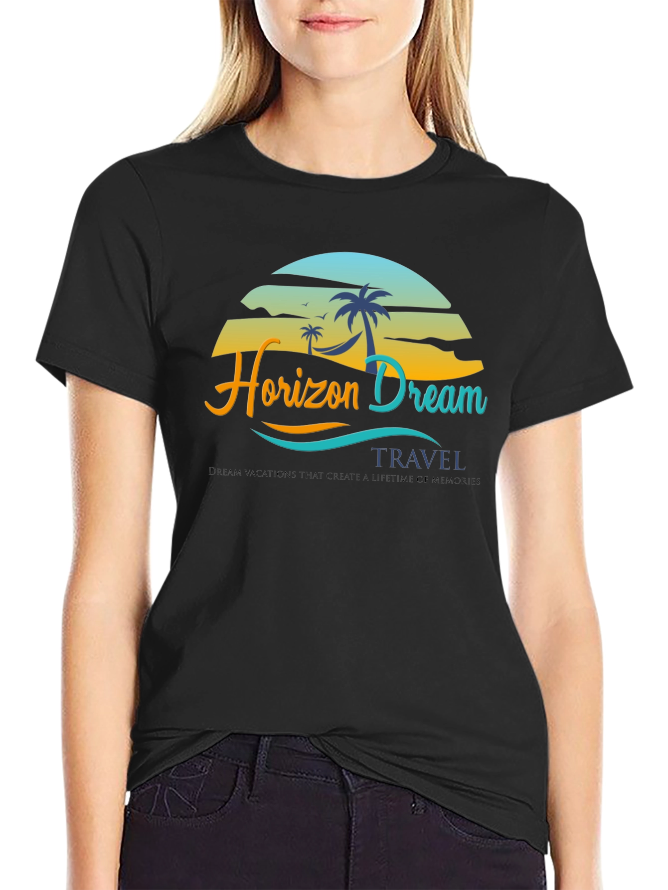 Horizon Dream Travel Black T-Shirt