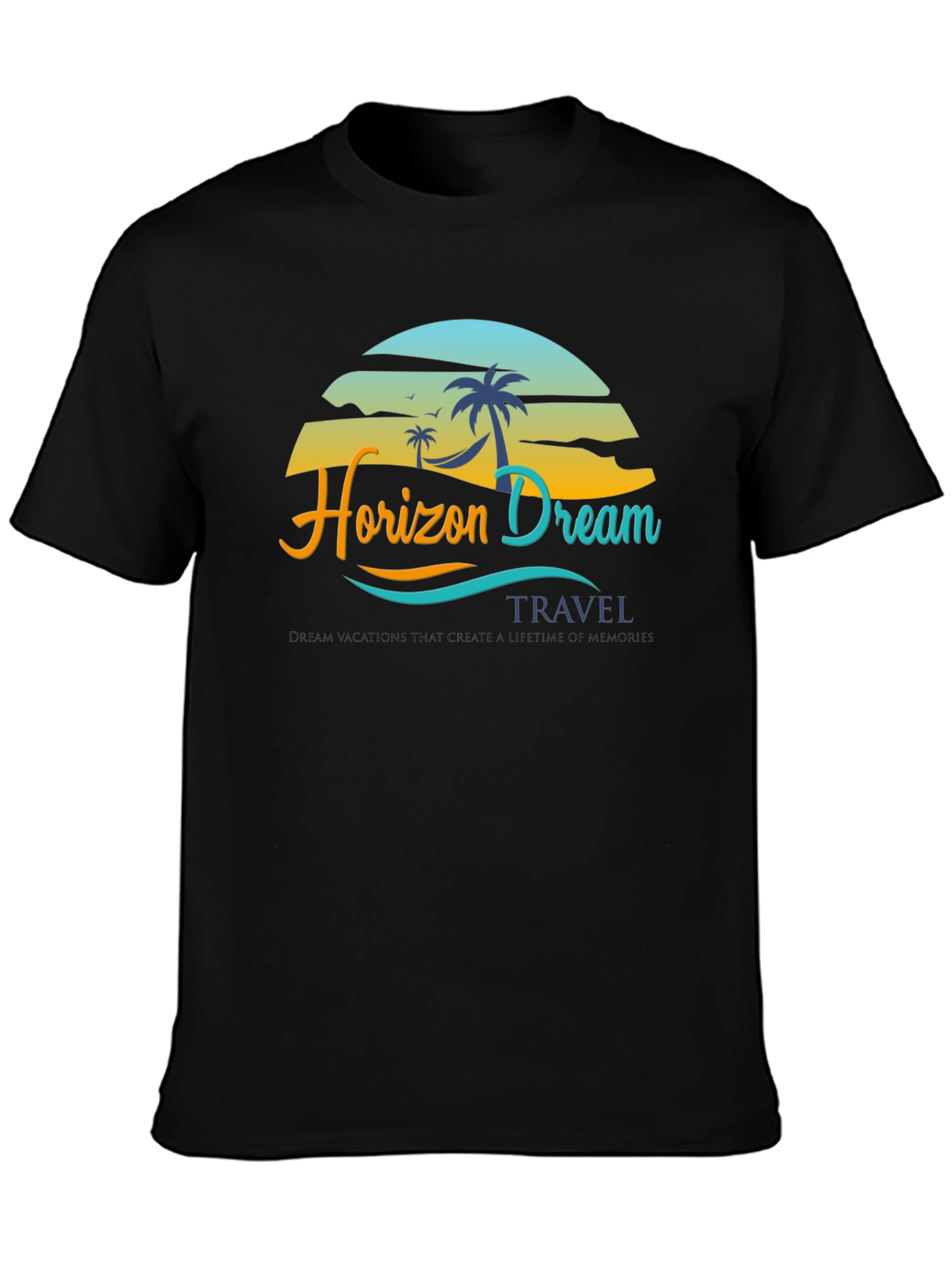 Horizon Dream Travel Black T-Shirt