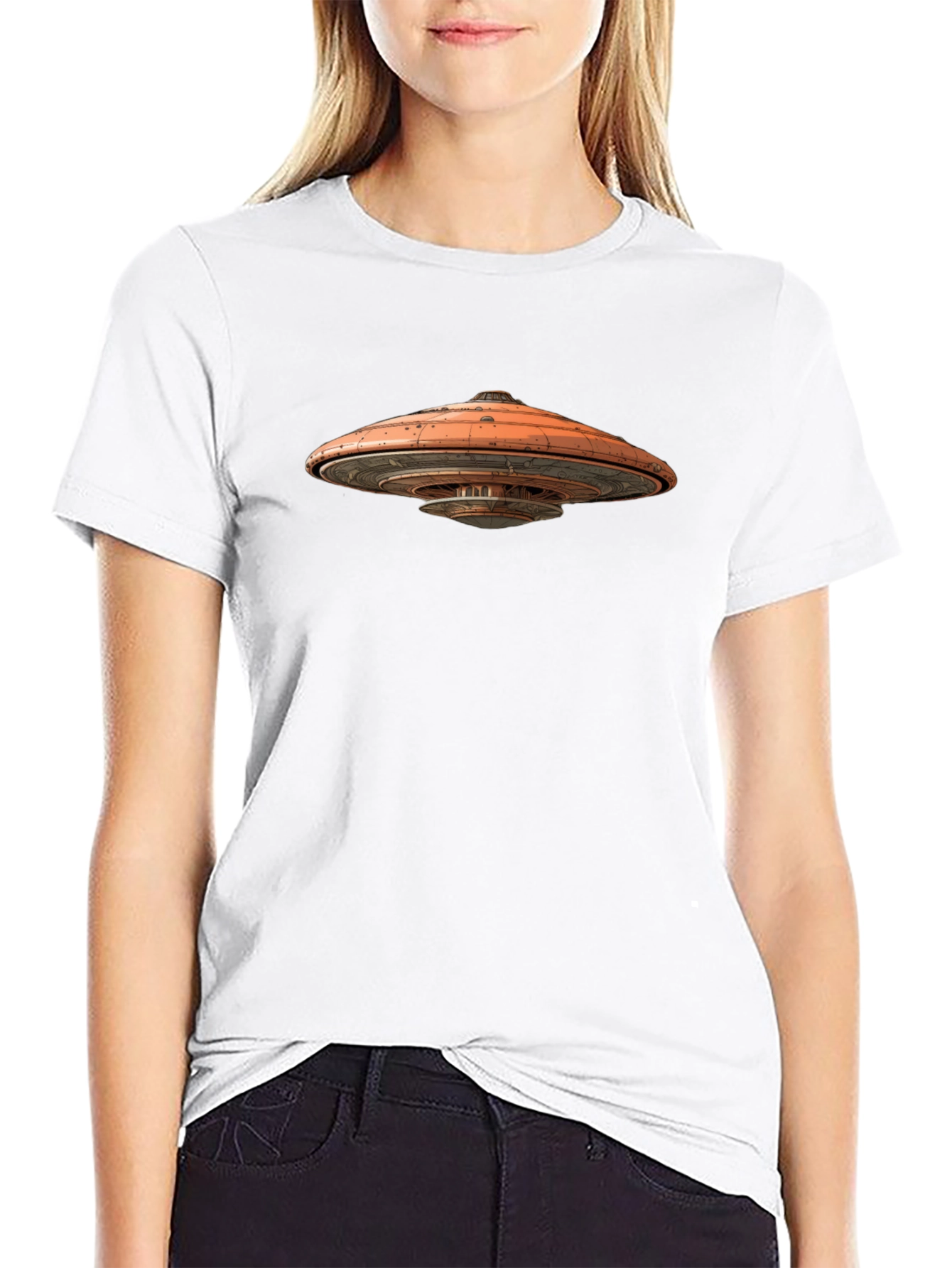 UFO Graphic Black T-Shirt - Sci-Fi Tee