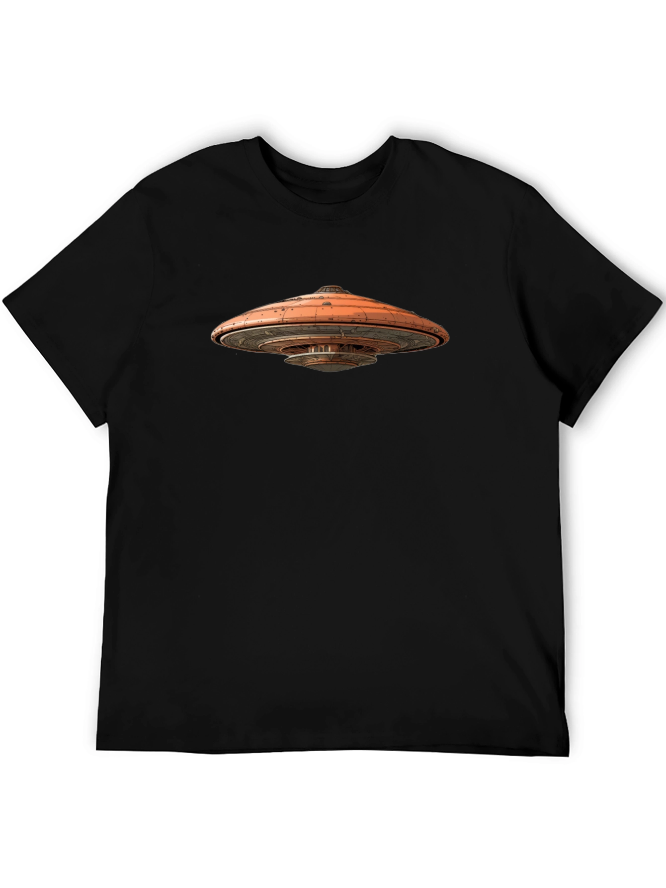 UFO Graphic Black T-Shirt - Sci-Fi Tee