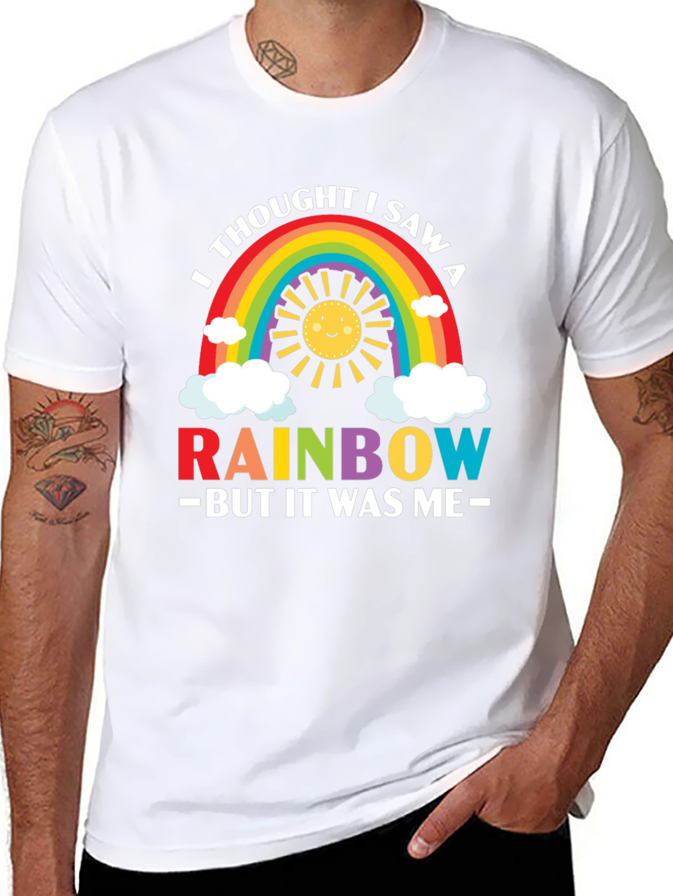 Rainbow Graphic Tee - Funny & Cute Mens T-Shirt