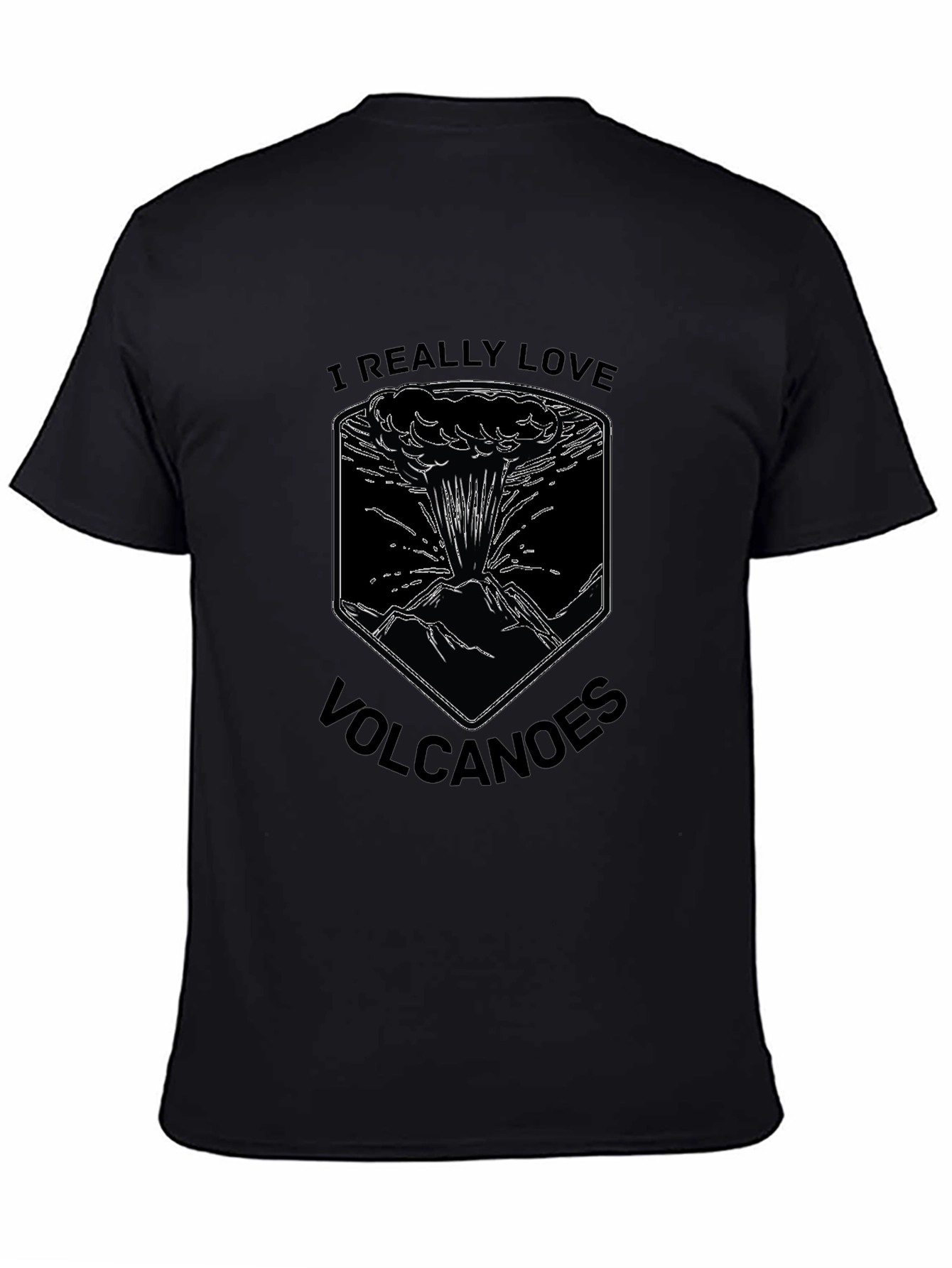 I Love Volcanoes Graphic T-Shirt - Black