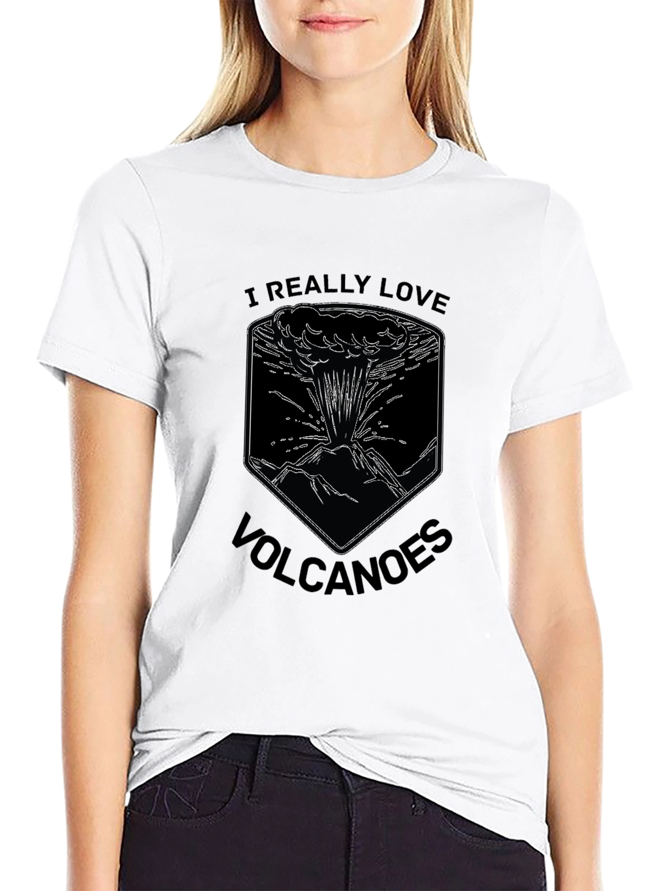 I Love Volcanoes Graphic T-Shirt - Black