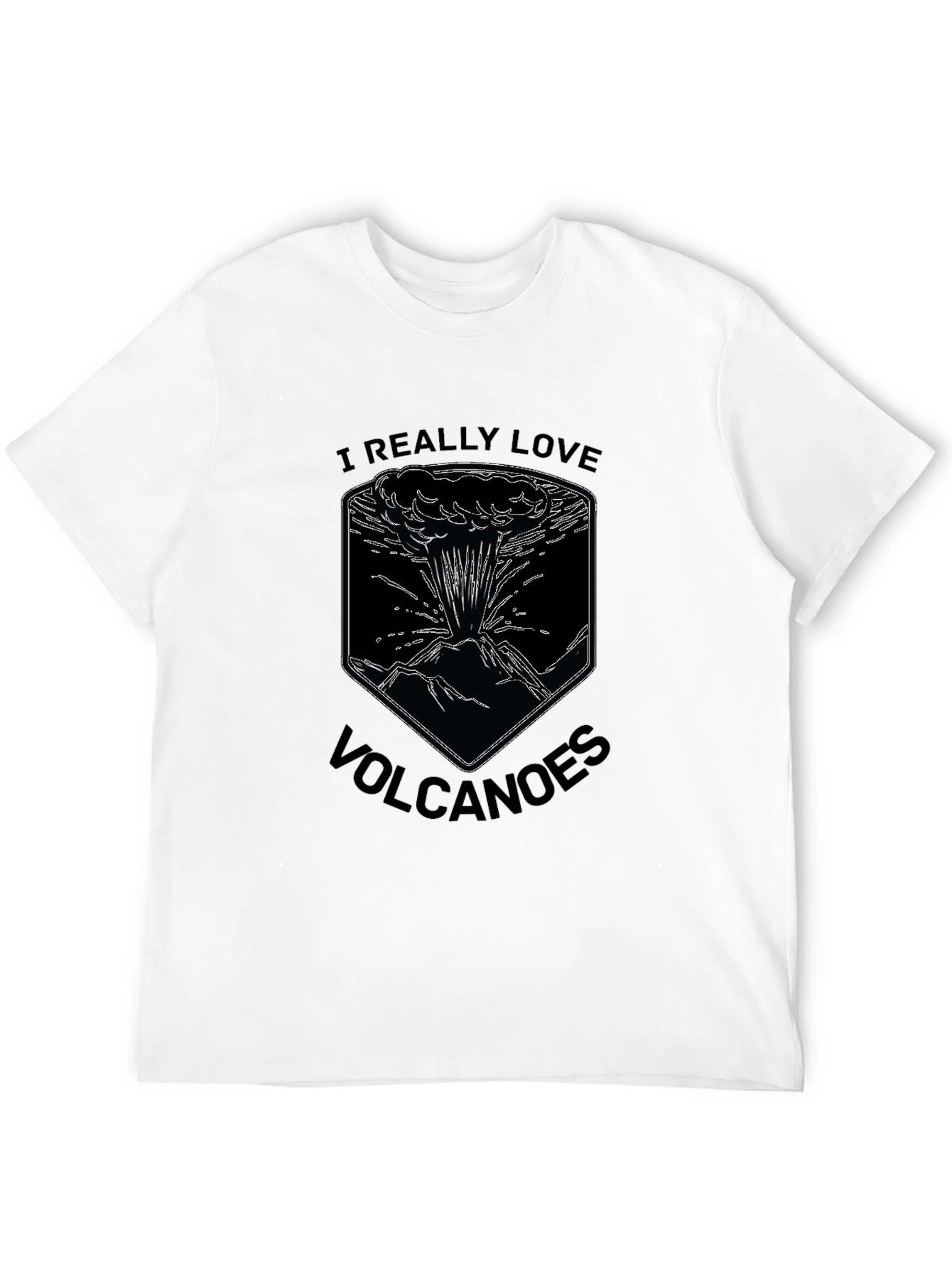 I Love Volcanoes Graphic T-Shirt - Black