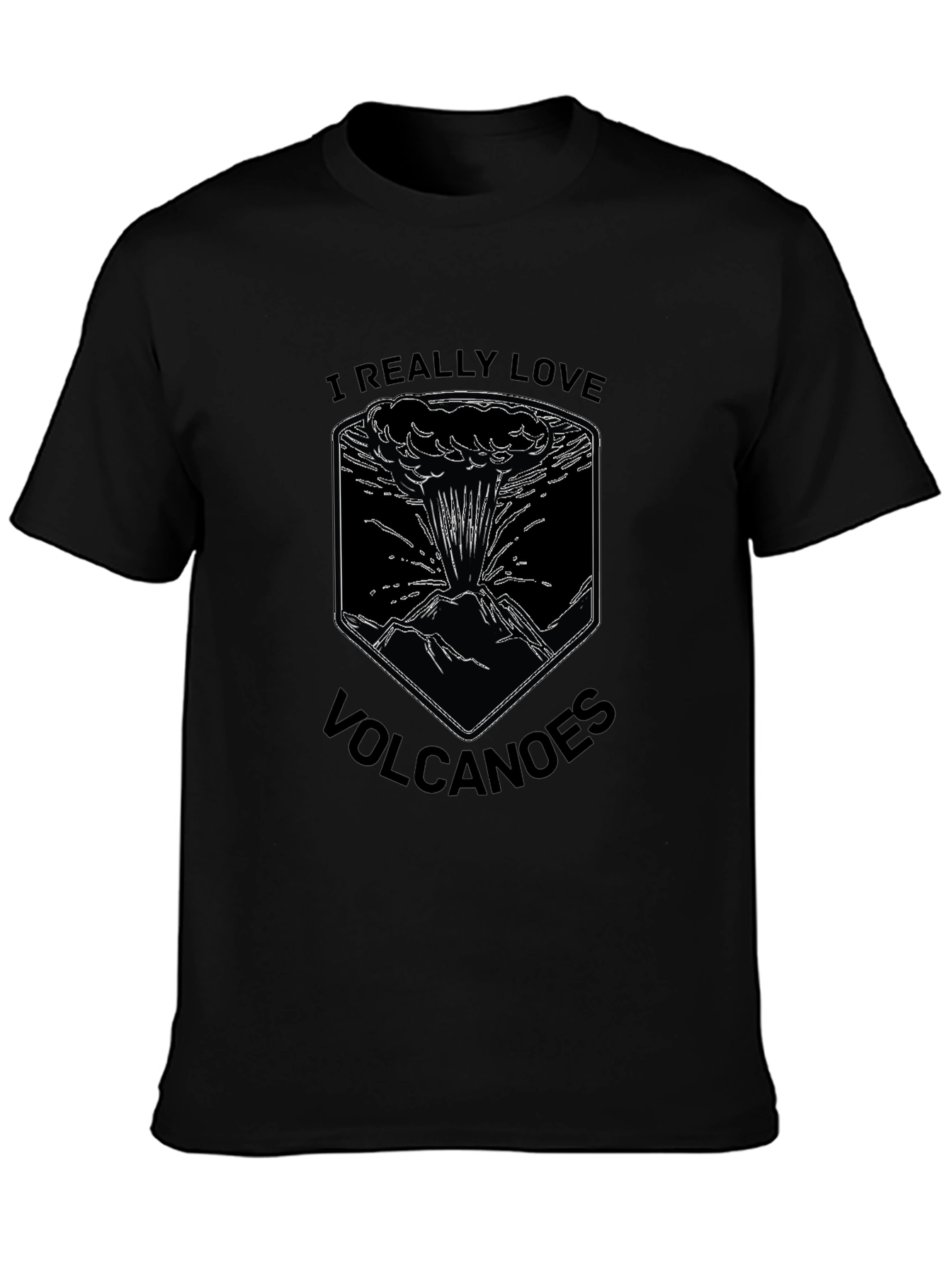 I Love Volcanoes Graphic T-Shirt - Black