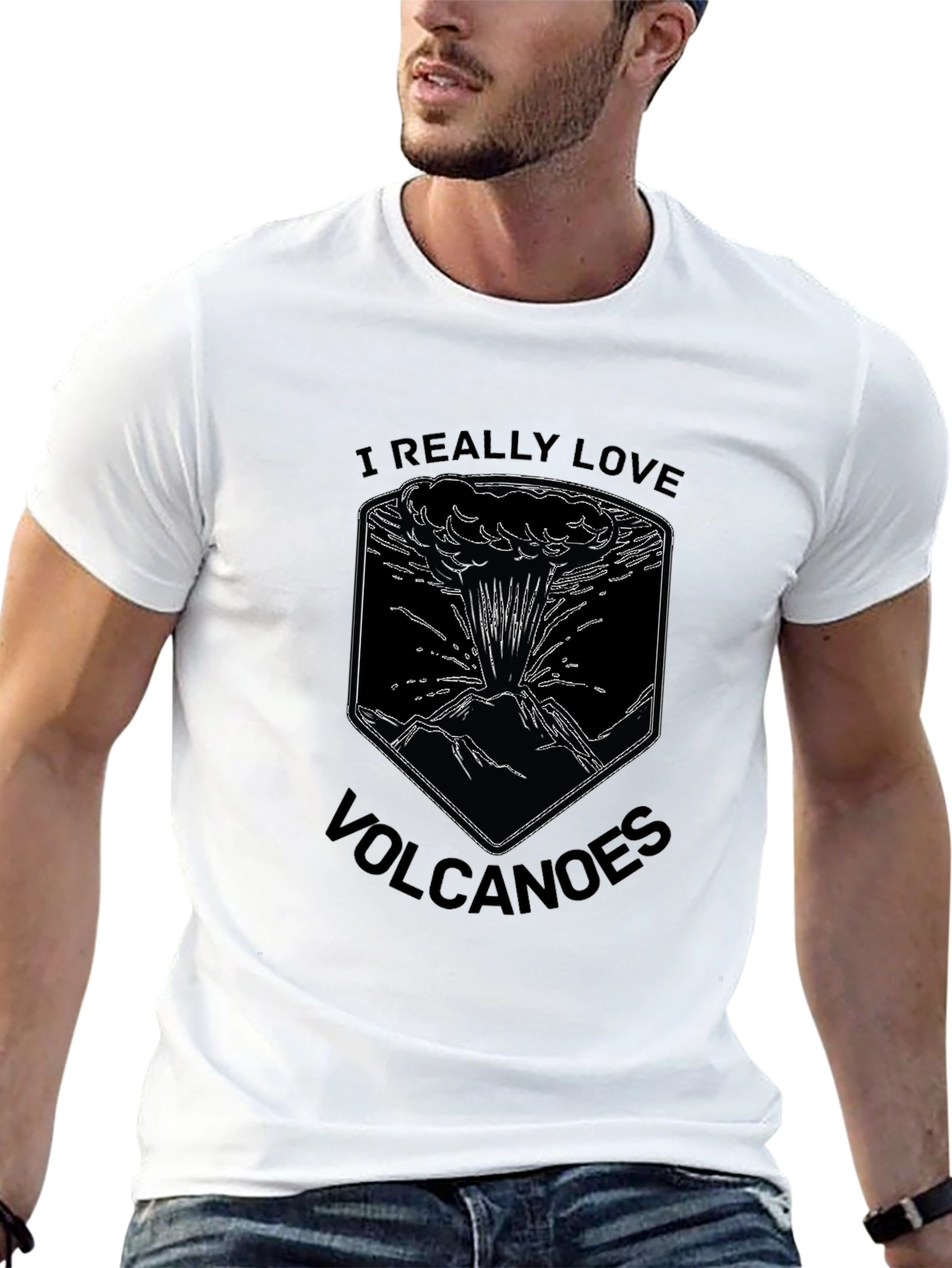I Love Volcanoes Graphic T-Shirt - Black