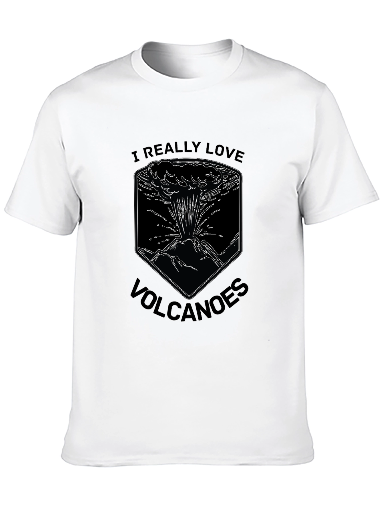 I Love Volcanoes Graphic T-Shirt - Black