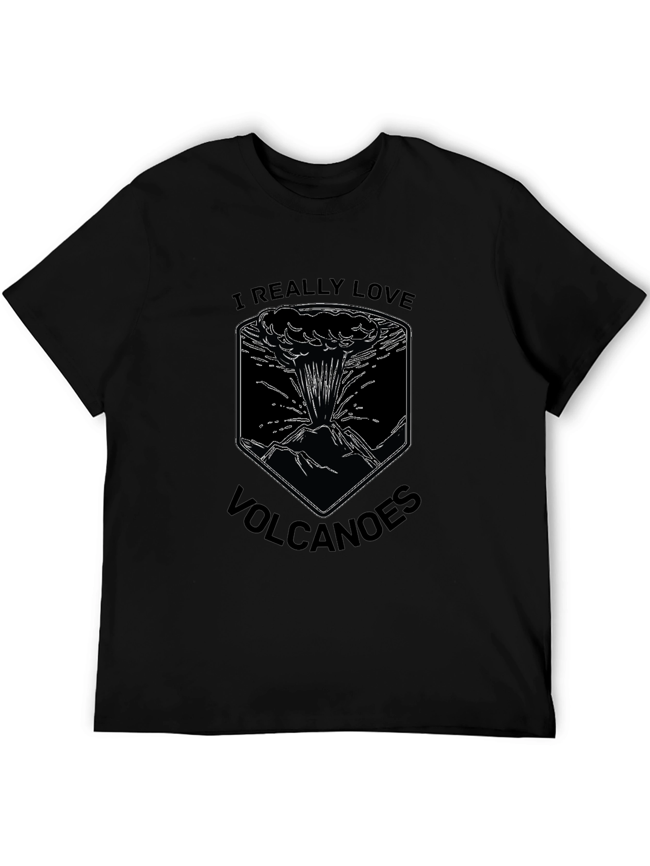 I Love Volcanoes Graphic T-Shirt - Black