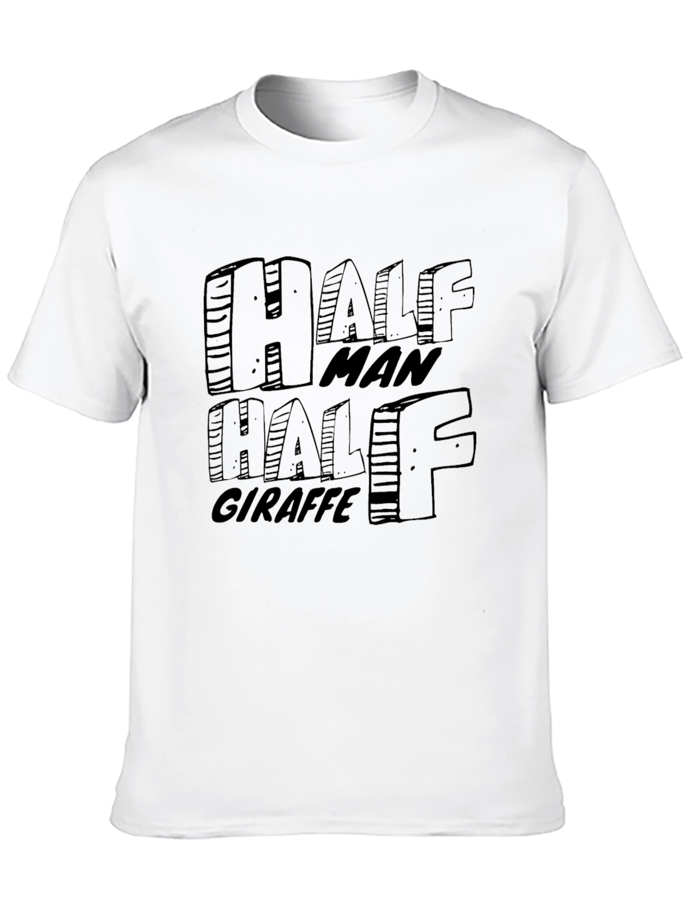Half Man Half Giraffe Black Graphic T-Shirt