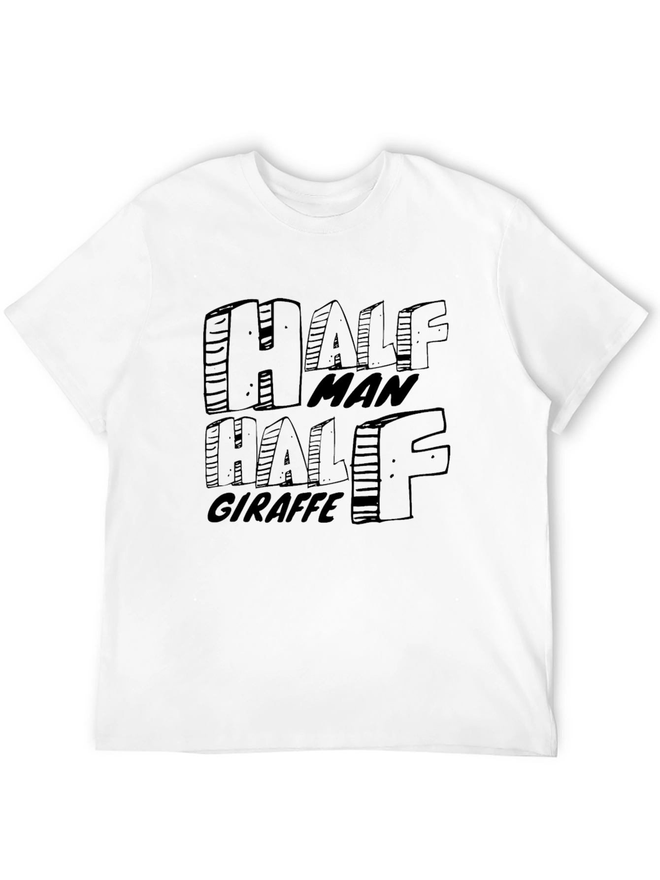 Half Man Half Giraffe Black Graphic T-Shirt