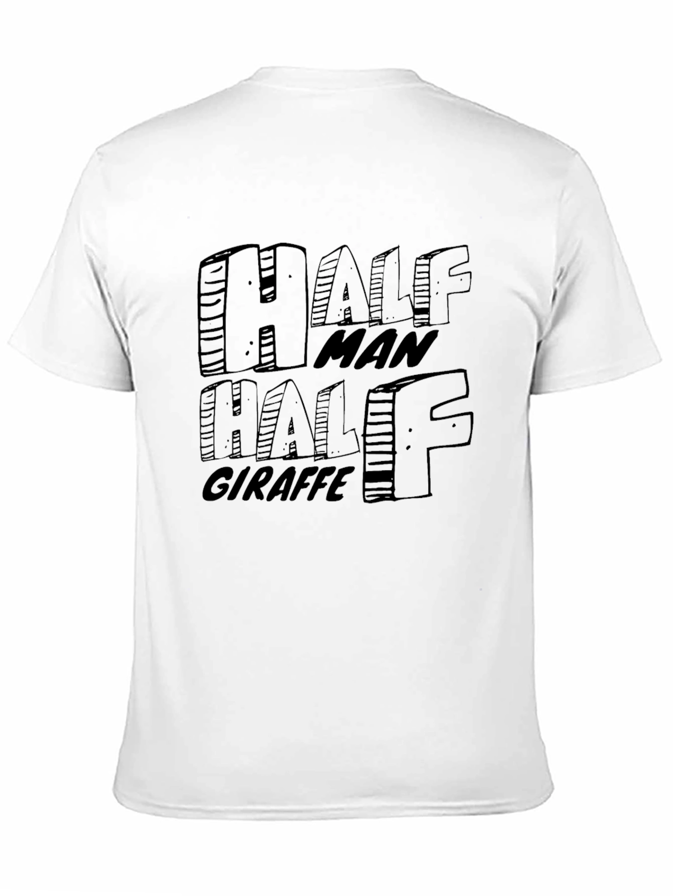 Half Man Half Giraffe Black Graphic T-Shirt