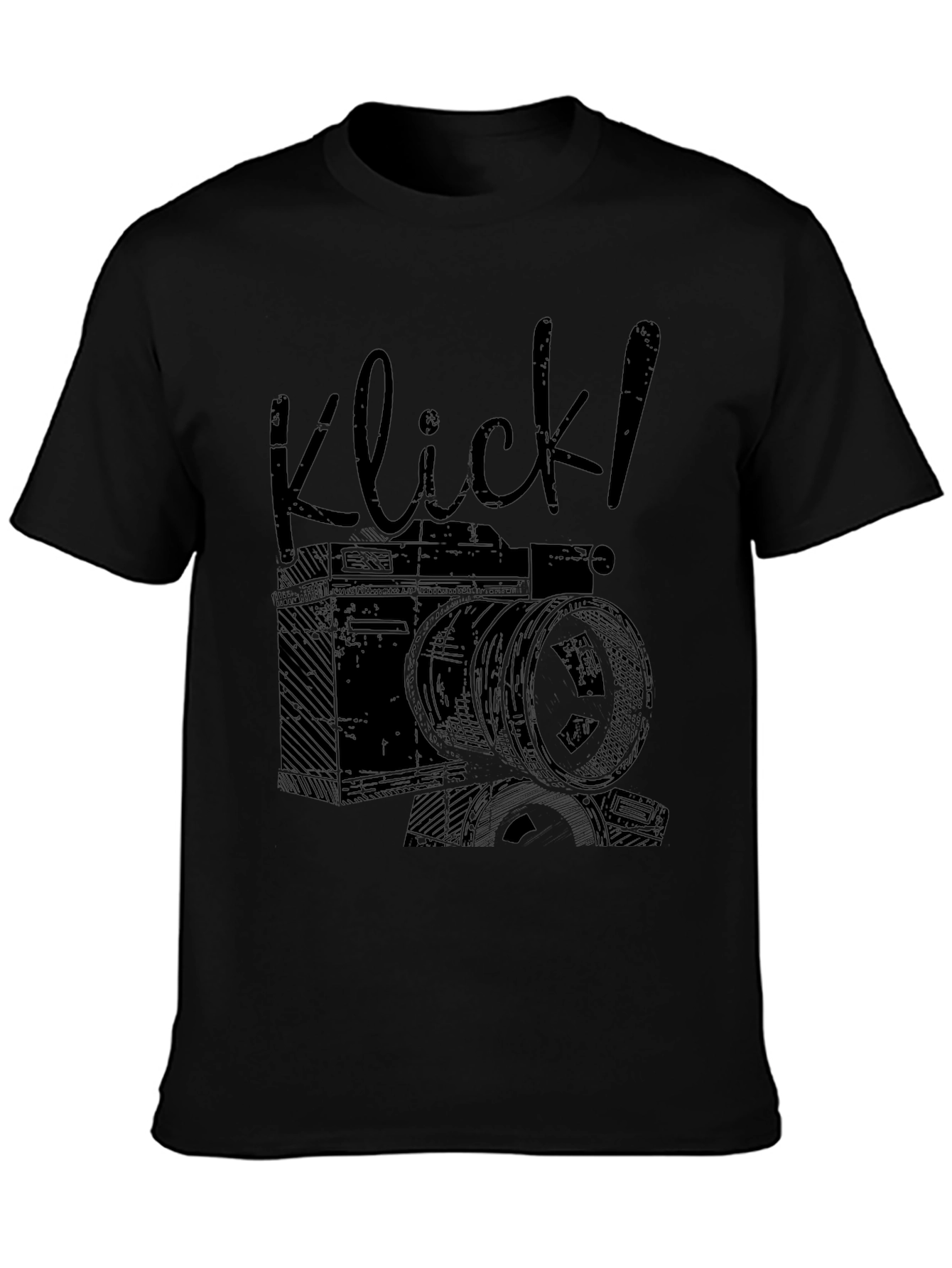 Klick! Camera Graphic Print Black T-Shirt