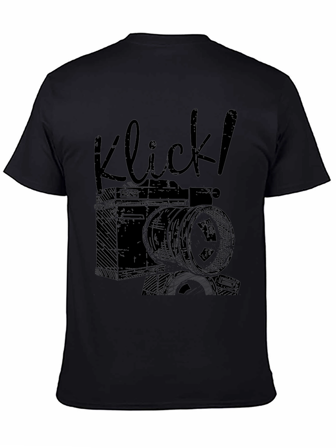 Klick! Camera Graphic Print Black T-Shirt