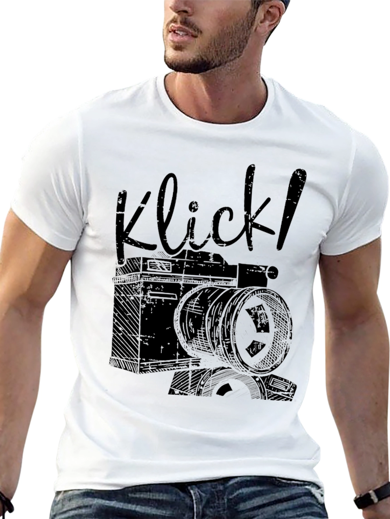 Klick! Camera Graphic Print Black T-Shirt