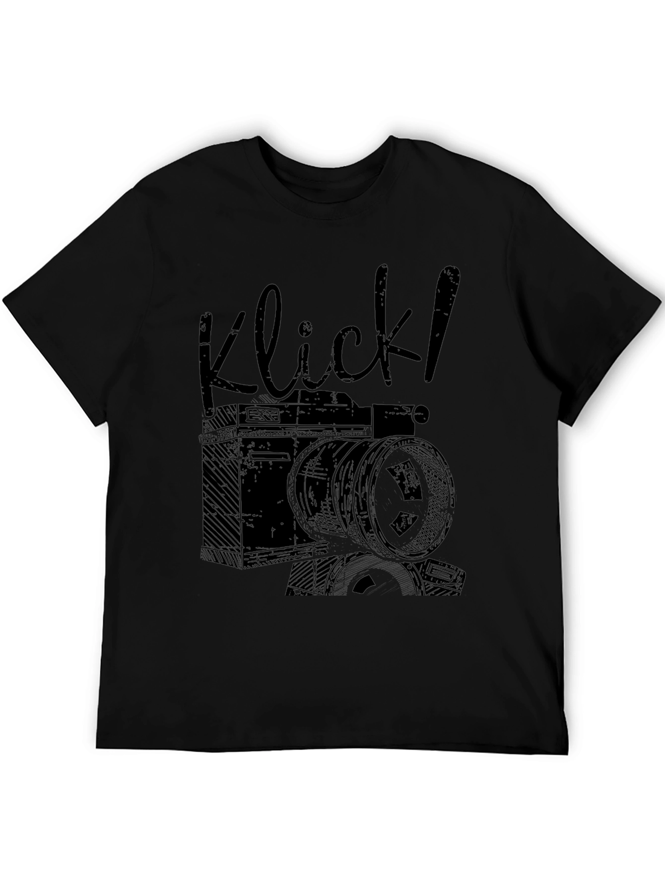 Klick! Camera Graphic Print Black T-Shirt