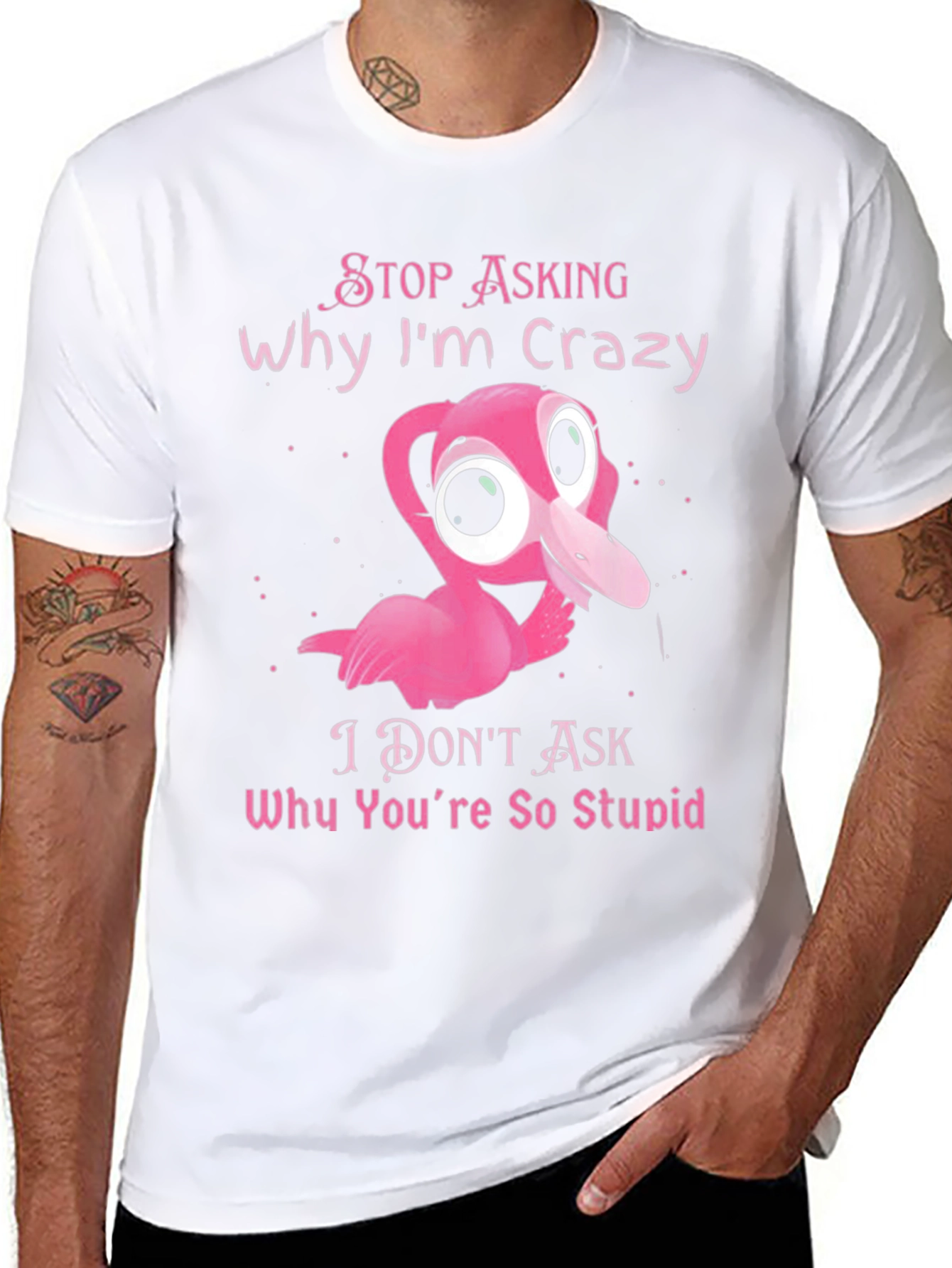 Crazy Flamingo Graphic T-Shirt