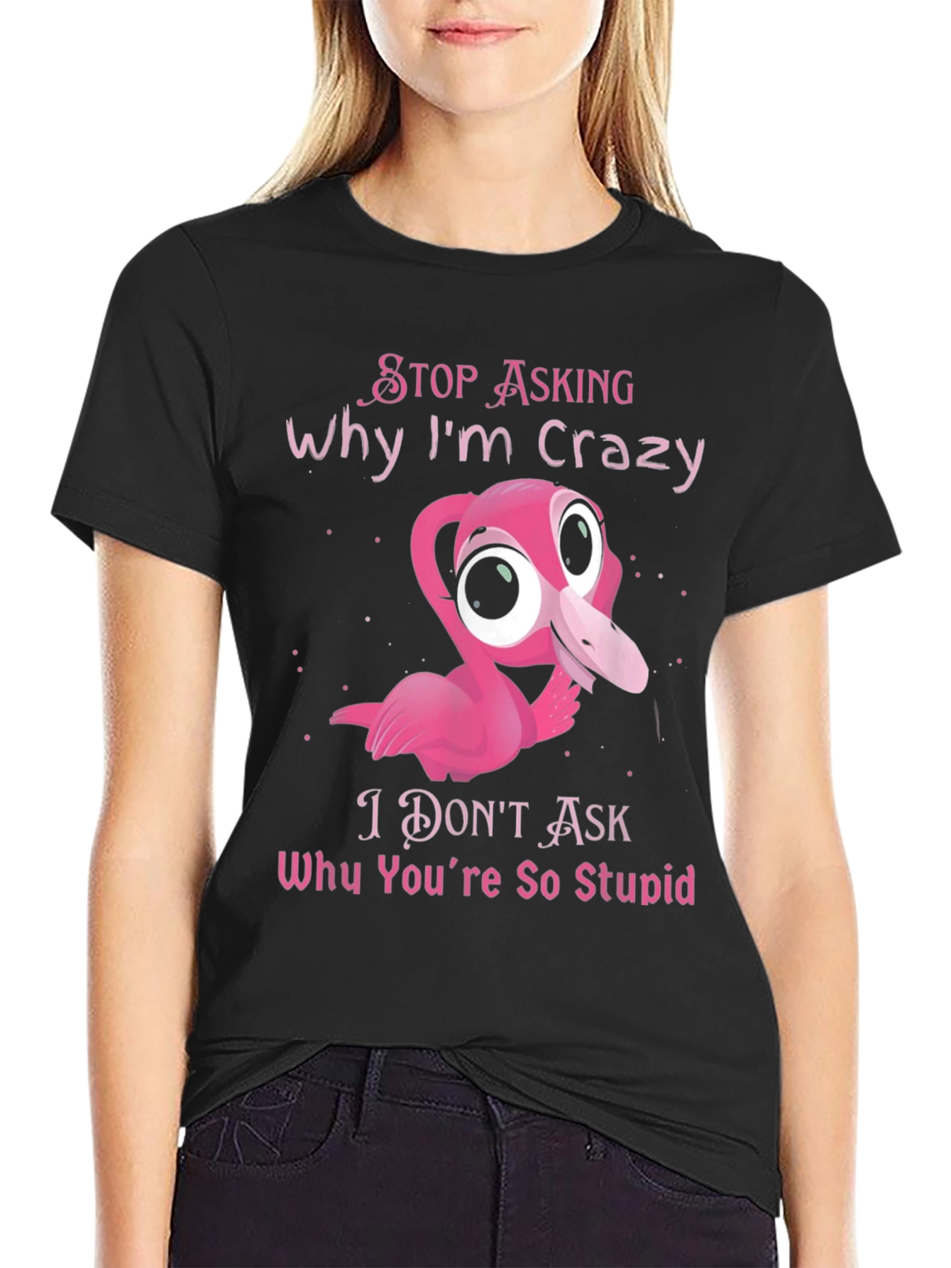 Crazy Flamingo Graphic T-Shirt