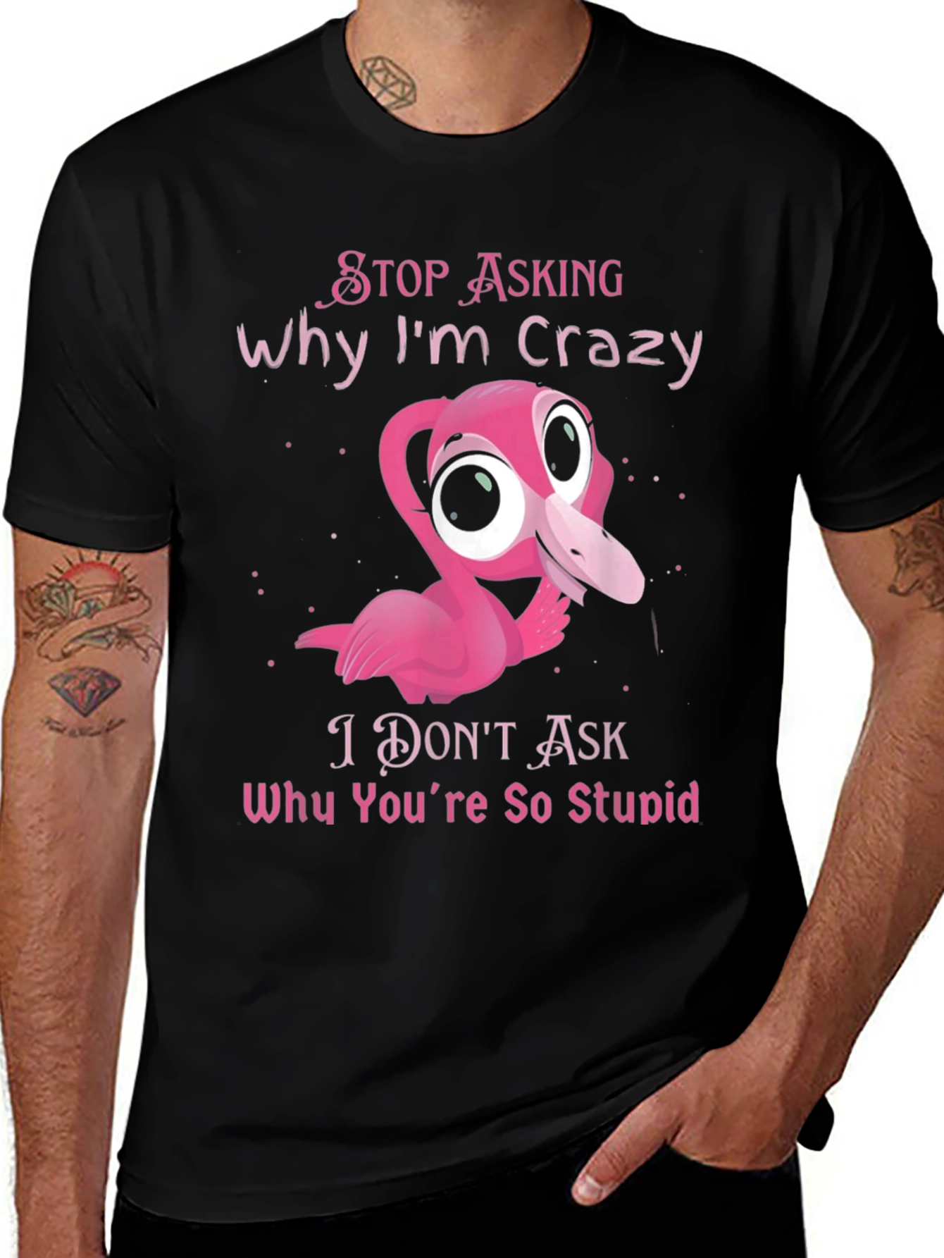 Crazy Flamingo Graphic T-Shirt