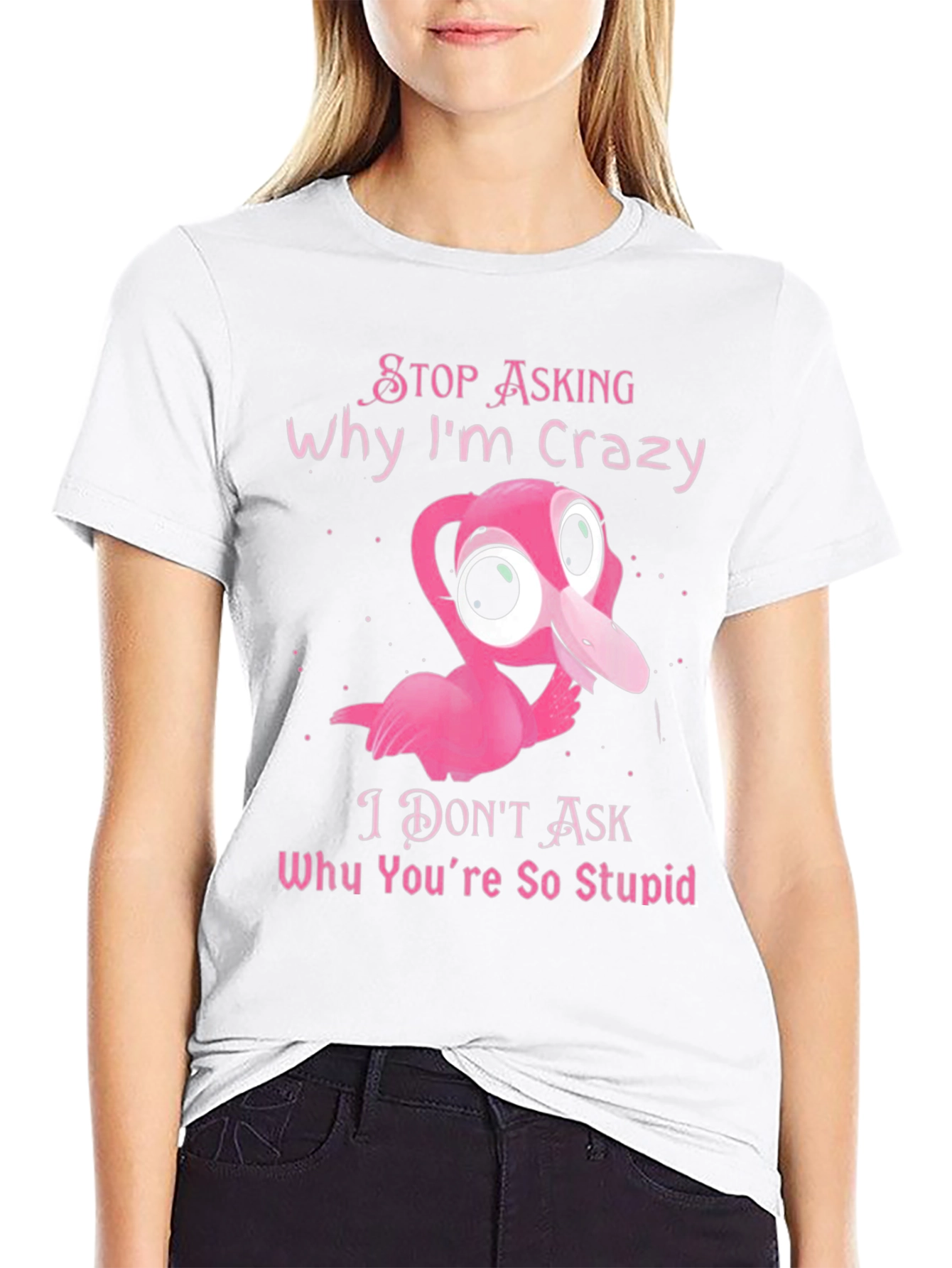 Crazy Flamingo Graphic T-Shirt