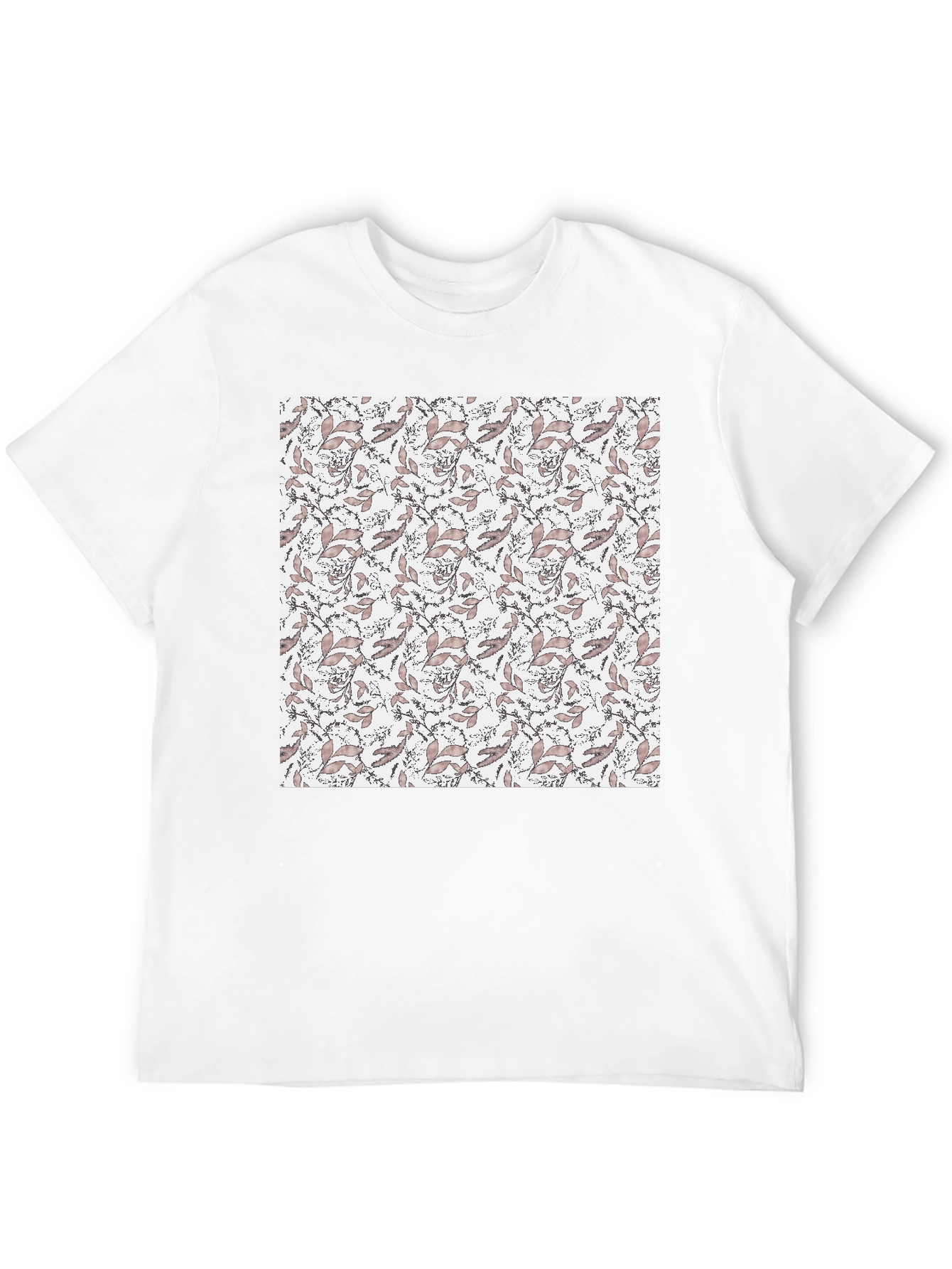 Elegant Floral Print Black T-Shirt