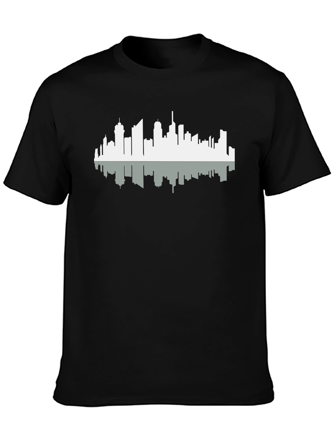 Cityscape Silhouette Graphic Tee - Black