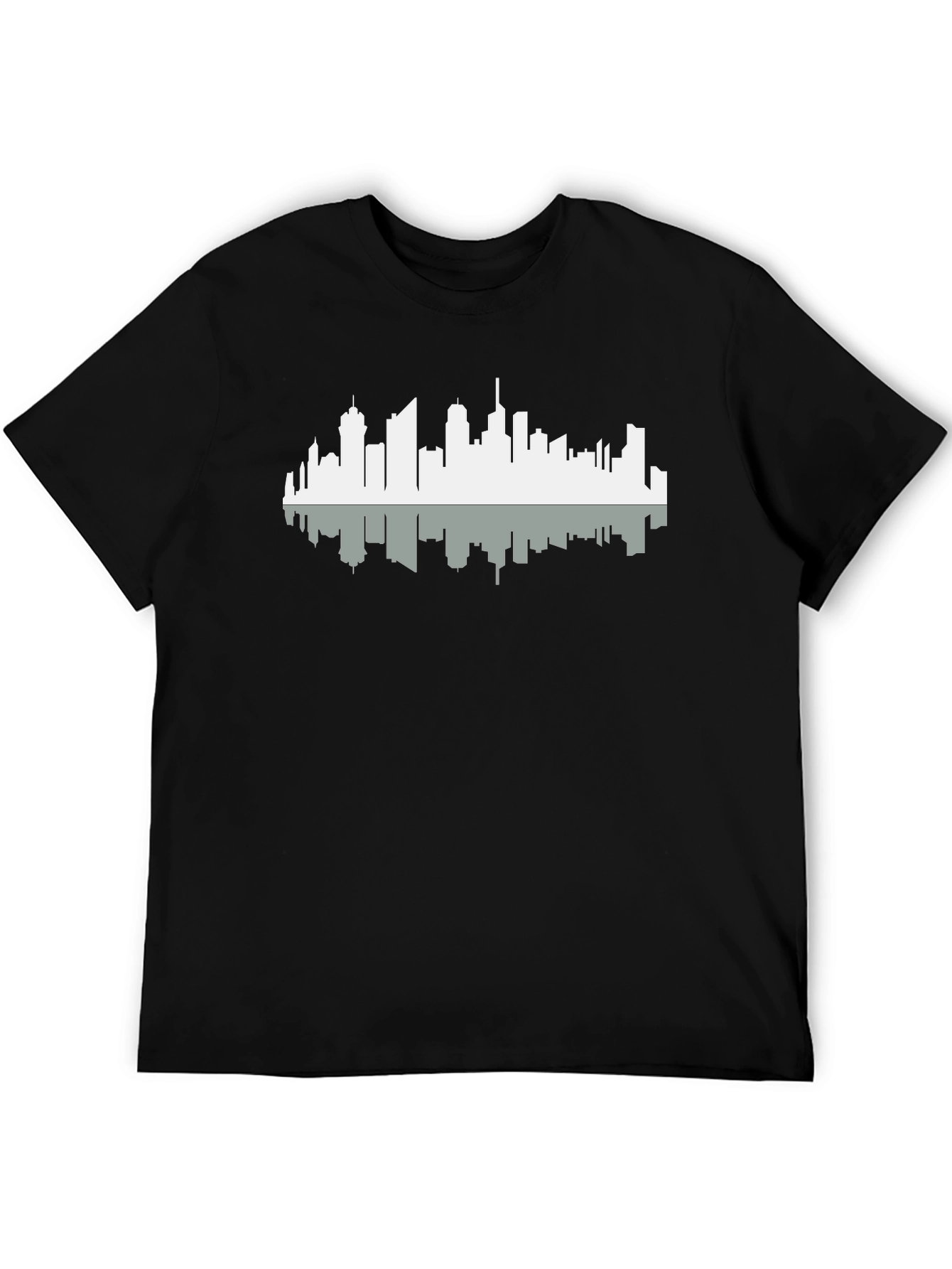Cityscape Silhouette Graphic Tee - Black